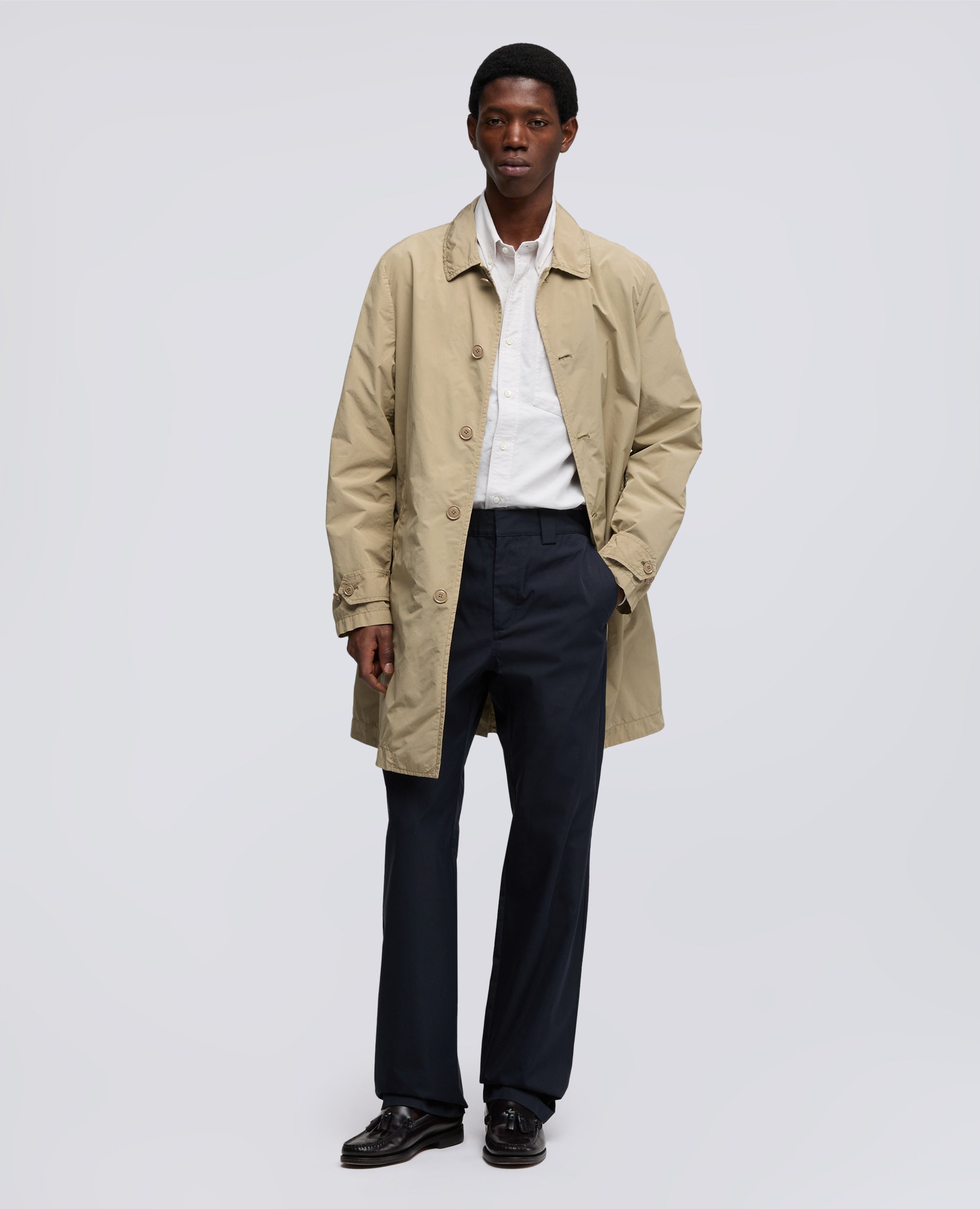 CAMICIA IN COTONE OXFORD CON COLLO BUTTON DOWN-GRIGIO-GREY-GRIS-GRAU-GRIS