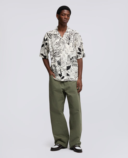 CAMICIA A MANICHE CORTE IN POPELINE DI COTONE-STAMPA-STAMPA-STAMPA-STAMPA-STAMPA