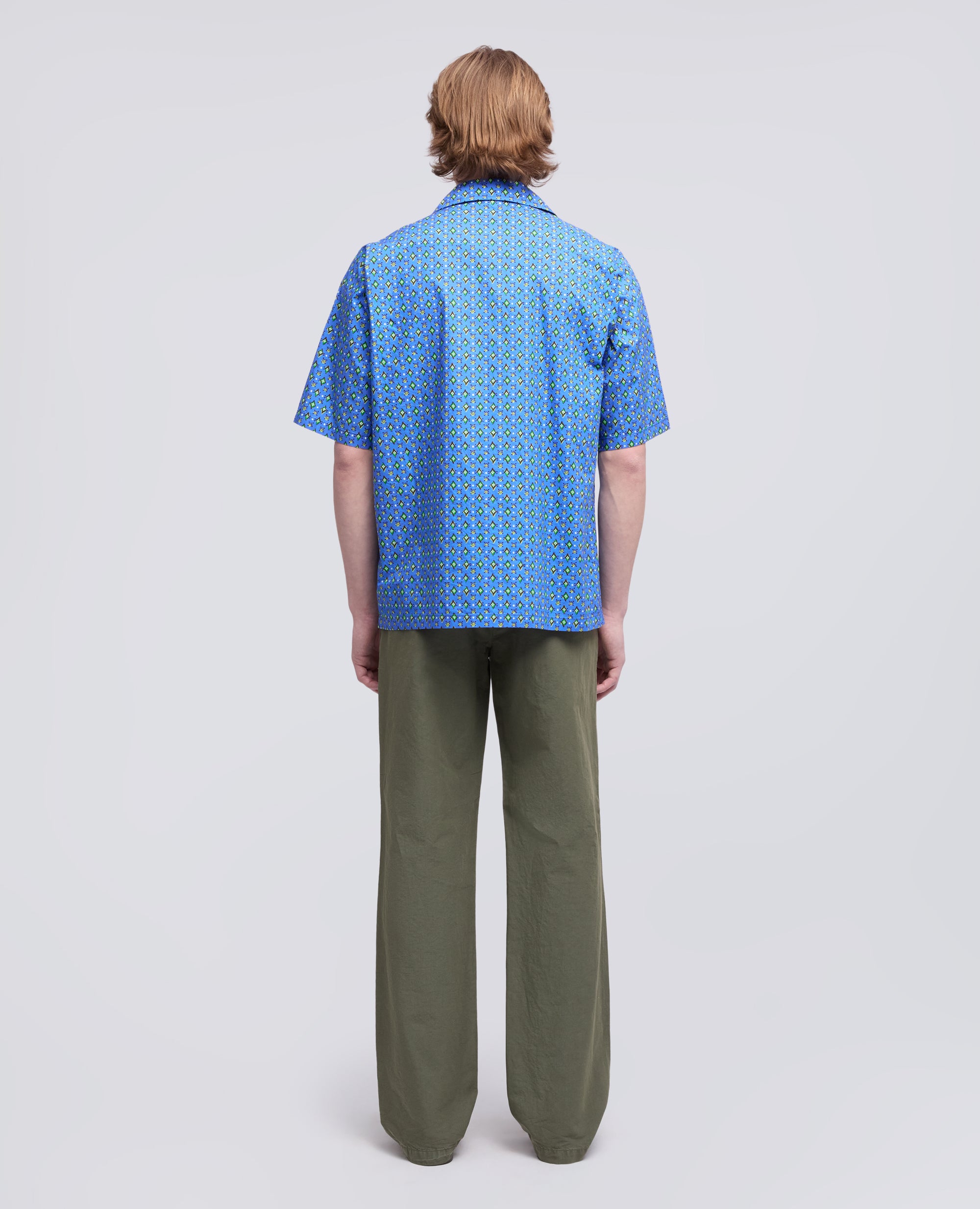 CAMICIA A MANICHE CORTE IN POPELINE DI COTONE-BLUETTE-LIGHT BLUE-AZUL CLARO-HELLBLAU-BLEU