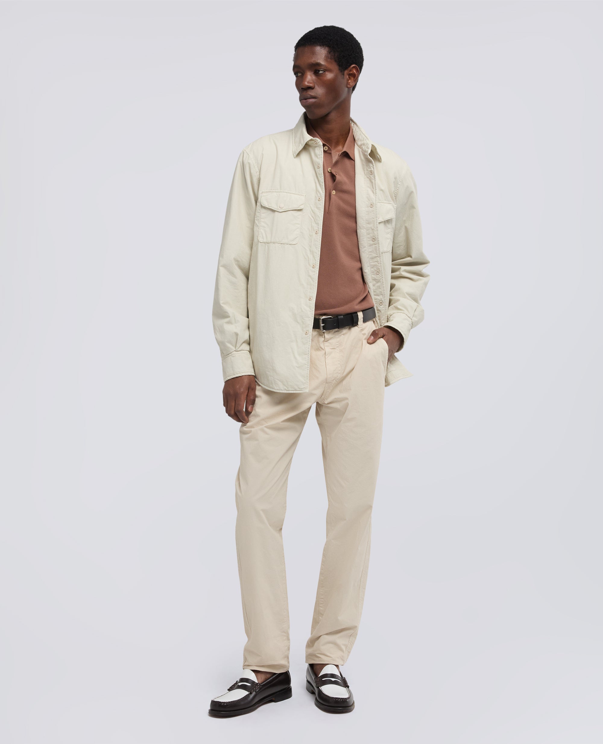 CAMICIA 13 PIU IN POPELINE DI COTONE-SASSO-STONE-PIEDRA-STEIN-PIERRE