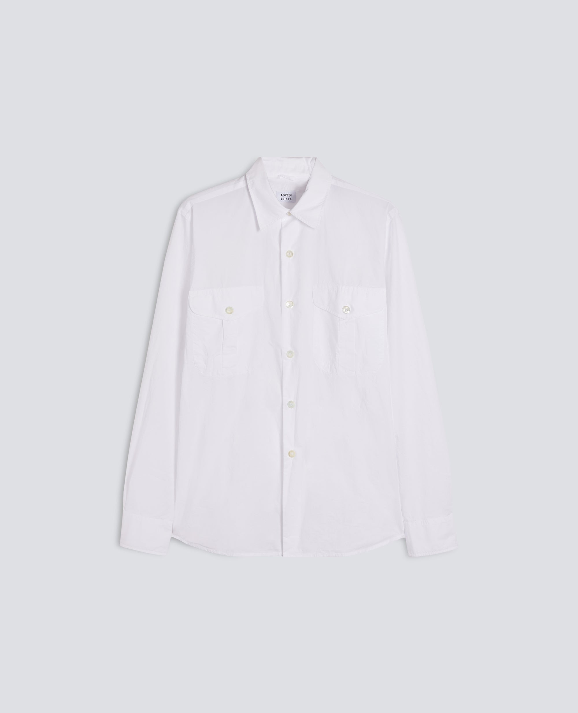 CAMICIA IN POPELINE DI COTONE TINTO CAPO-BIANCO-WHITE-BLANCO-WEISS-BLANC
