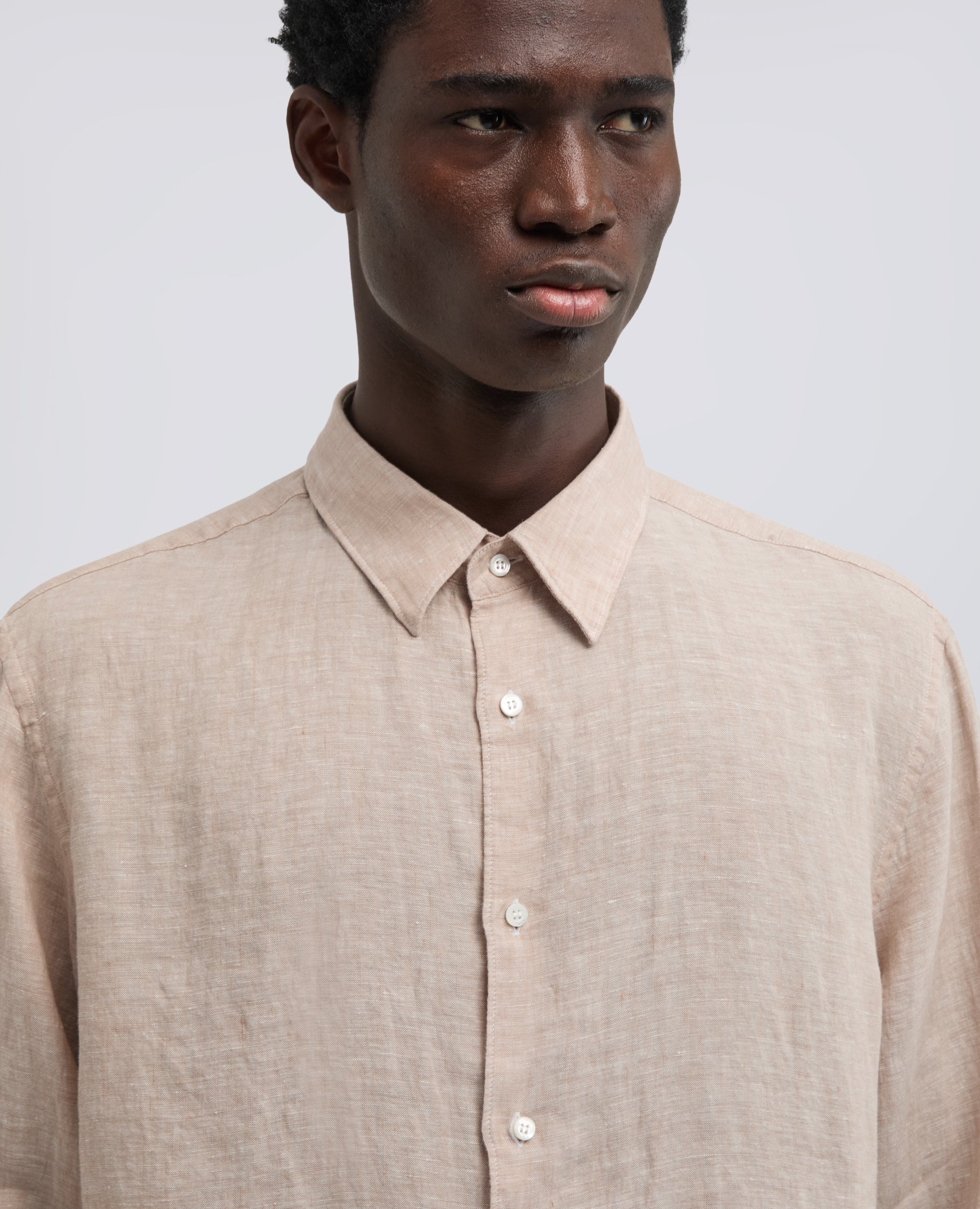 CAMICIA COMMA IN LINO DELAVE-BEIGE-BEIGE-BEIS-BEIGE-BEIGE