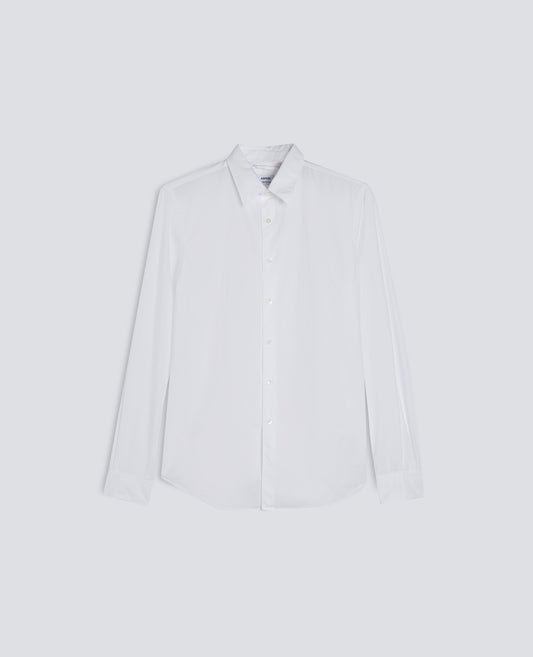 CAMICIA IN POPELINE DI COTONE LEGGERO-BIANCO-WHITE-BLANCO-WEISS-BLANC
