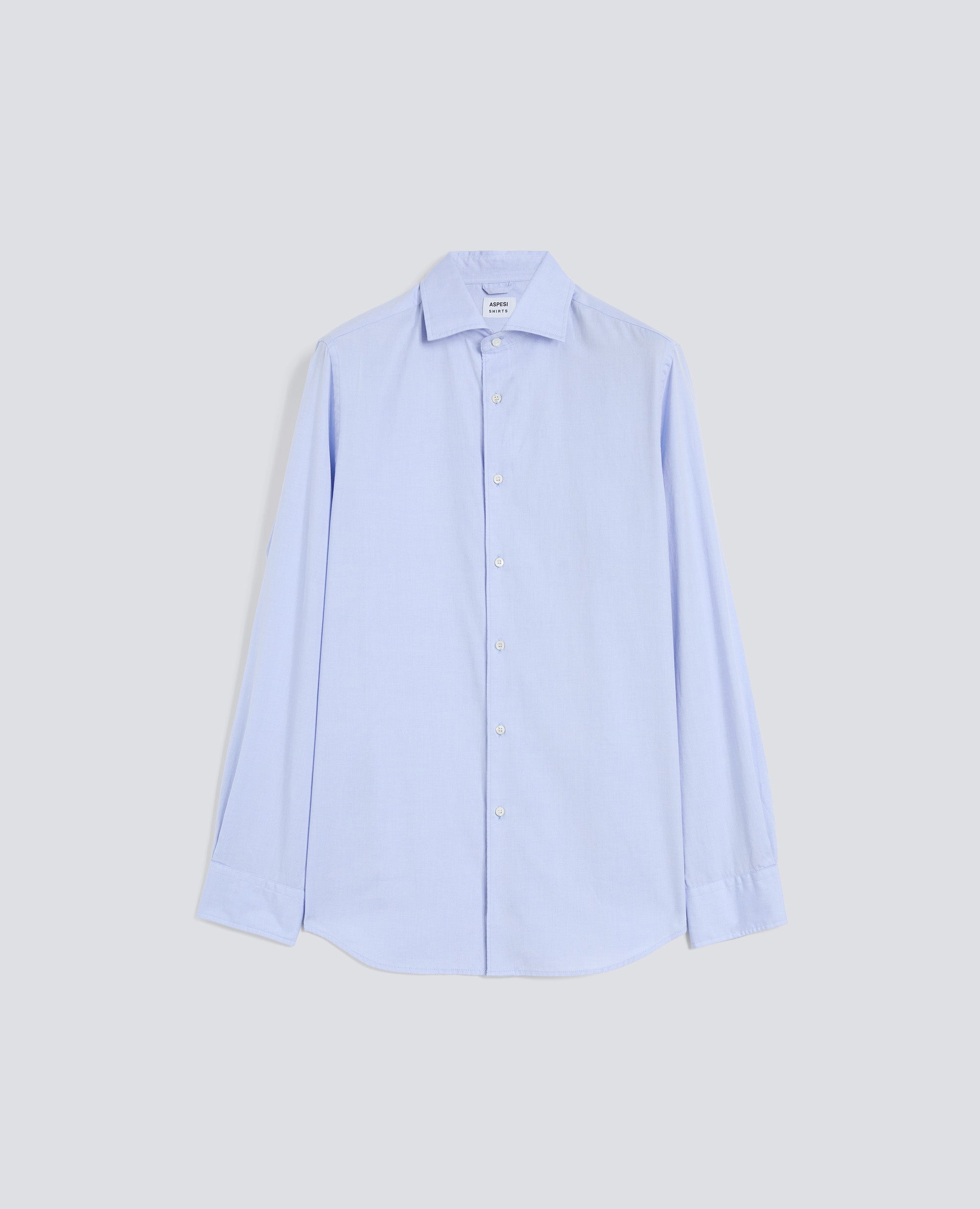 CAMICIA IN PIN POINT CON COLLO FRANCESE-AZZURRO-SKY BLUE-AZUL CLARO-HIMMELBLAU-BLEU CIEL