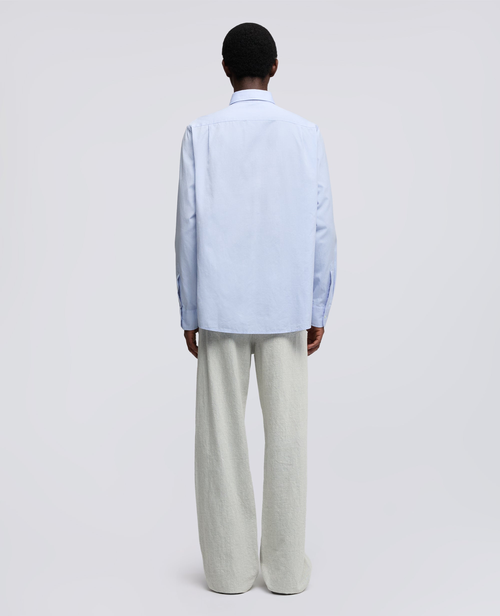 CAMICIA IN PIN POINT CON COLLO FRANCESE-AZZURRO-SKY BLUE-AZUL CLARO-HIMMELBLAU-BLEU CIEL