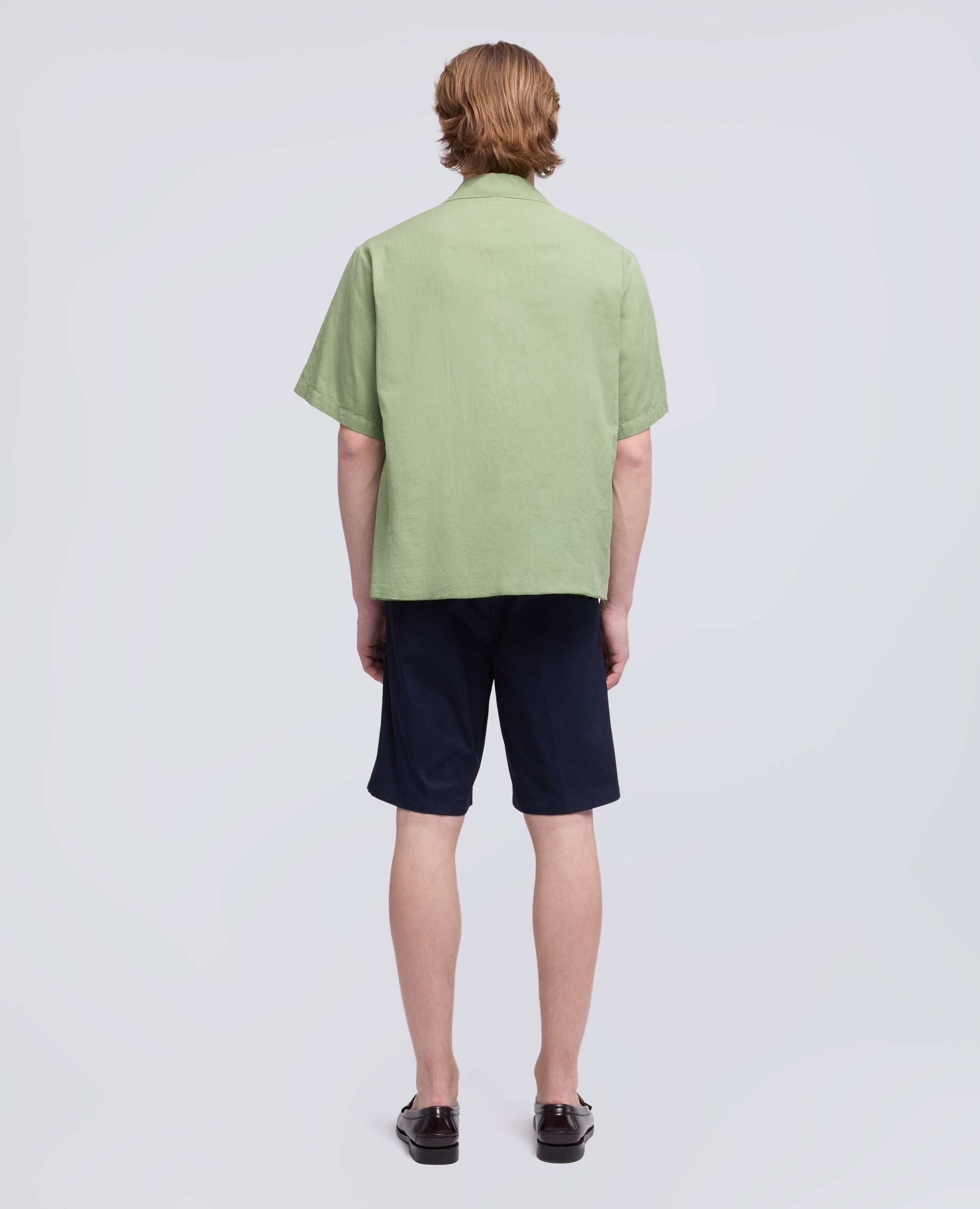 CAMICIA BOWLING IN POPELINE DI COTONE-PISTACCHIO-PISTACCHIO-PISTACCHIO-PISTACCHIO-PISTACCHIO