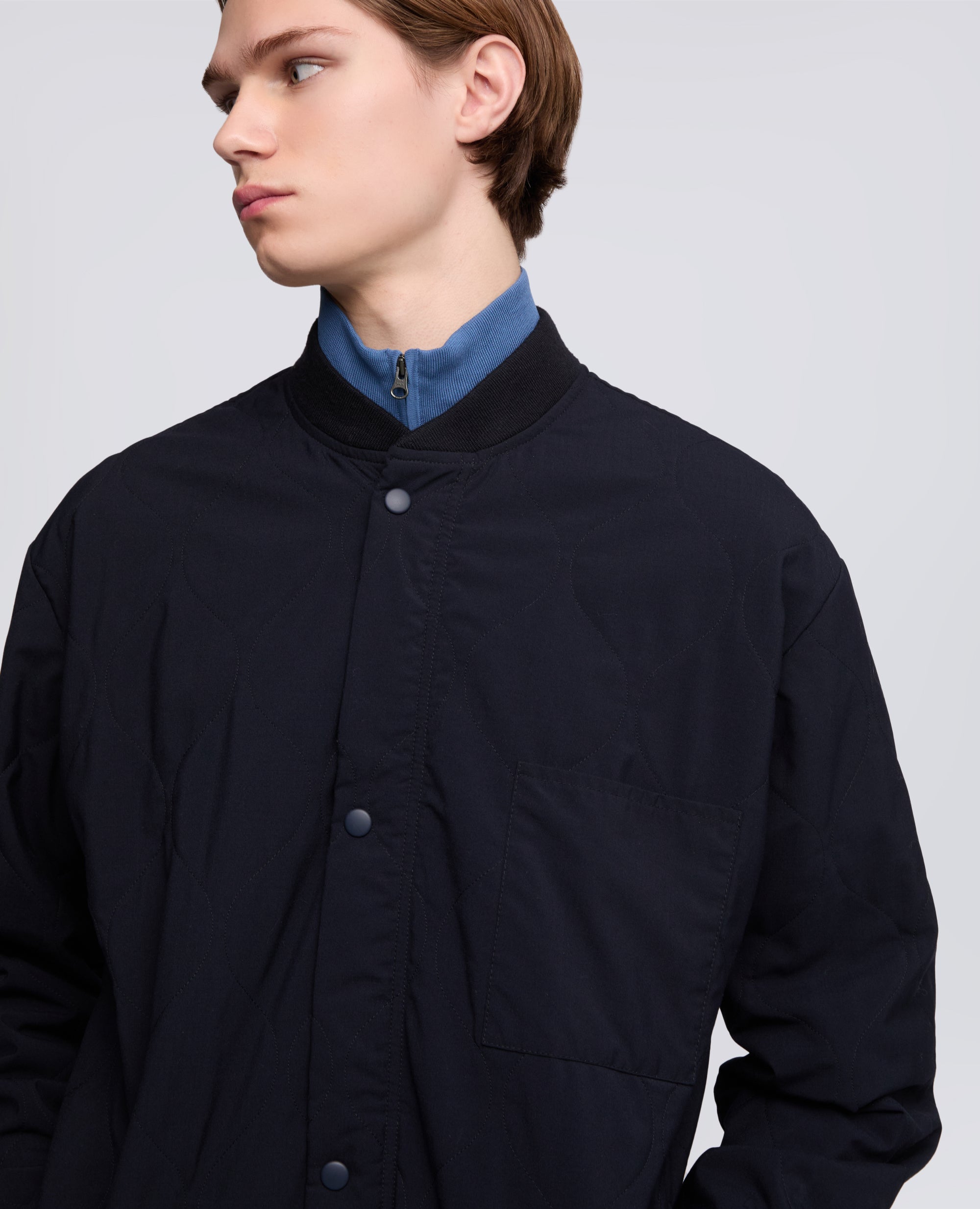 GIUBBOTTO IN TECNOLANA TRAPUNTATO-BLU/BLACK-NAVY / BLACK-BLU/BLACK-BLU/BLACK-BLU/BLACK