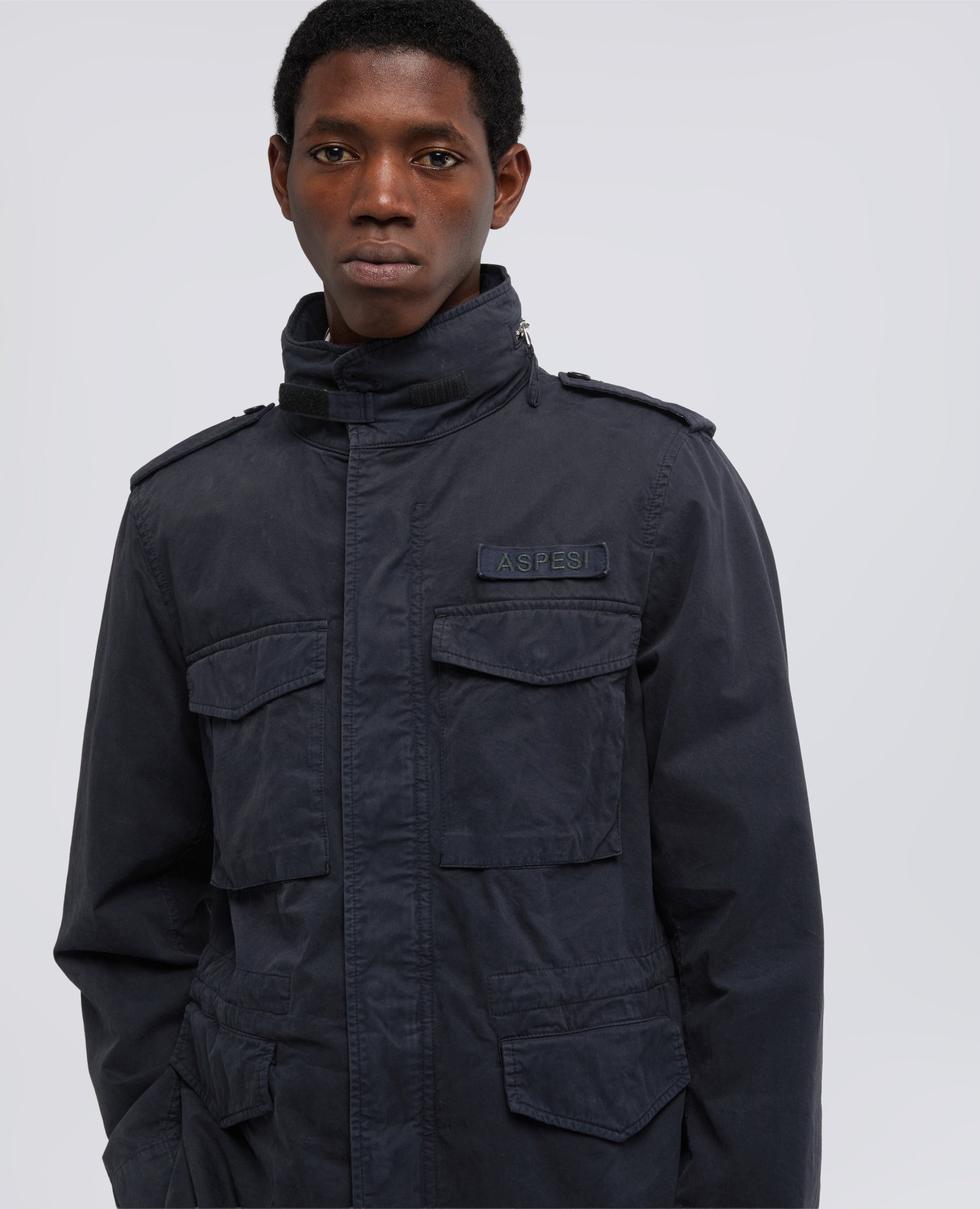 GIUBBOTTO MINI FIELD VENTO IN GABARDINA DI COTONE-NAVY-NAVY-AZUL MARINO-NAVY-NAVY