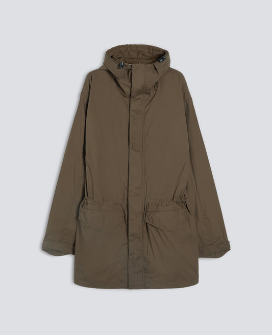 PARKA IN POPELINE DI COTONE E NYLON COMFORT-MILITARE-MILITARY-MILITAR-MILITAR-MILITAIRE