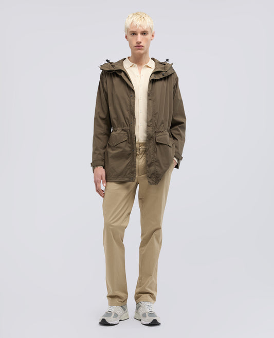 PARKA IN POPELINE DI COTONE E NYLON COMFORT-MILITARE-MILITARY-MILITAR-MILITAR-MILITAIRE