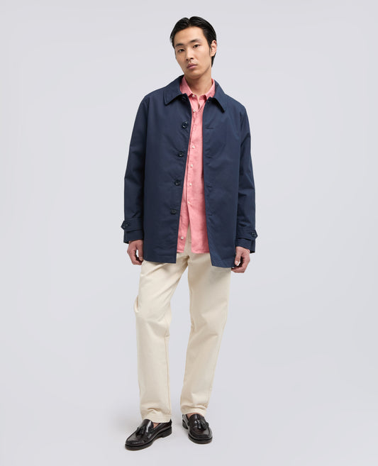 IMPERMEABILE IN COTONE DRY WAX-BLU-BLUE-AZUL-BLAU-BLEU