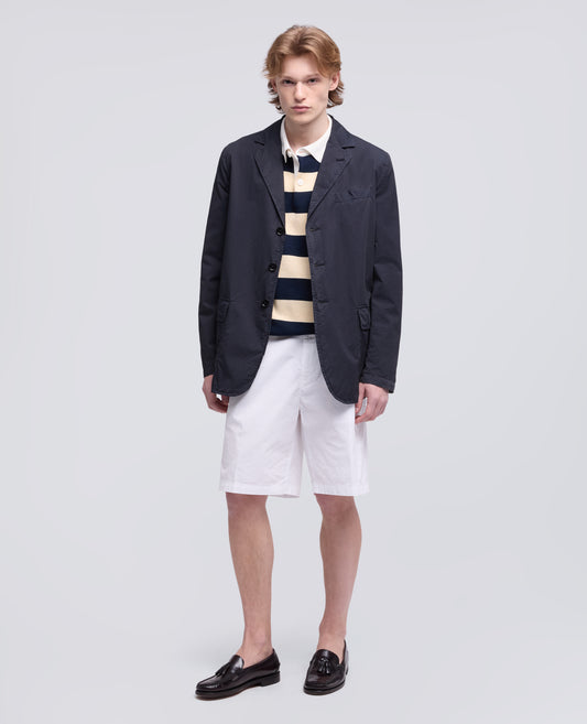 BLAZER IN MICRO TWILL DI COTONE TINTO CAPO-NAVY-NAVY-AZUL MARINO-NAVY-NAVY