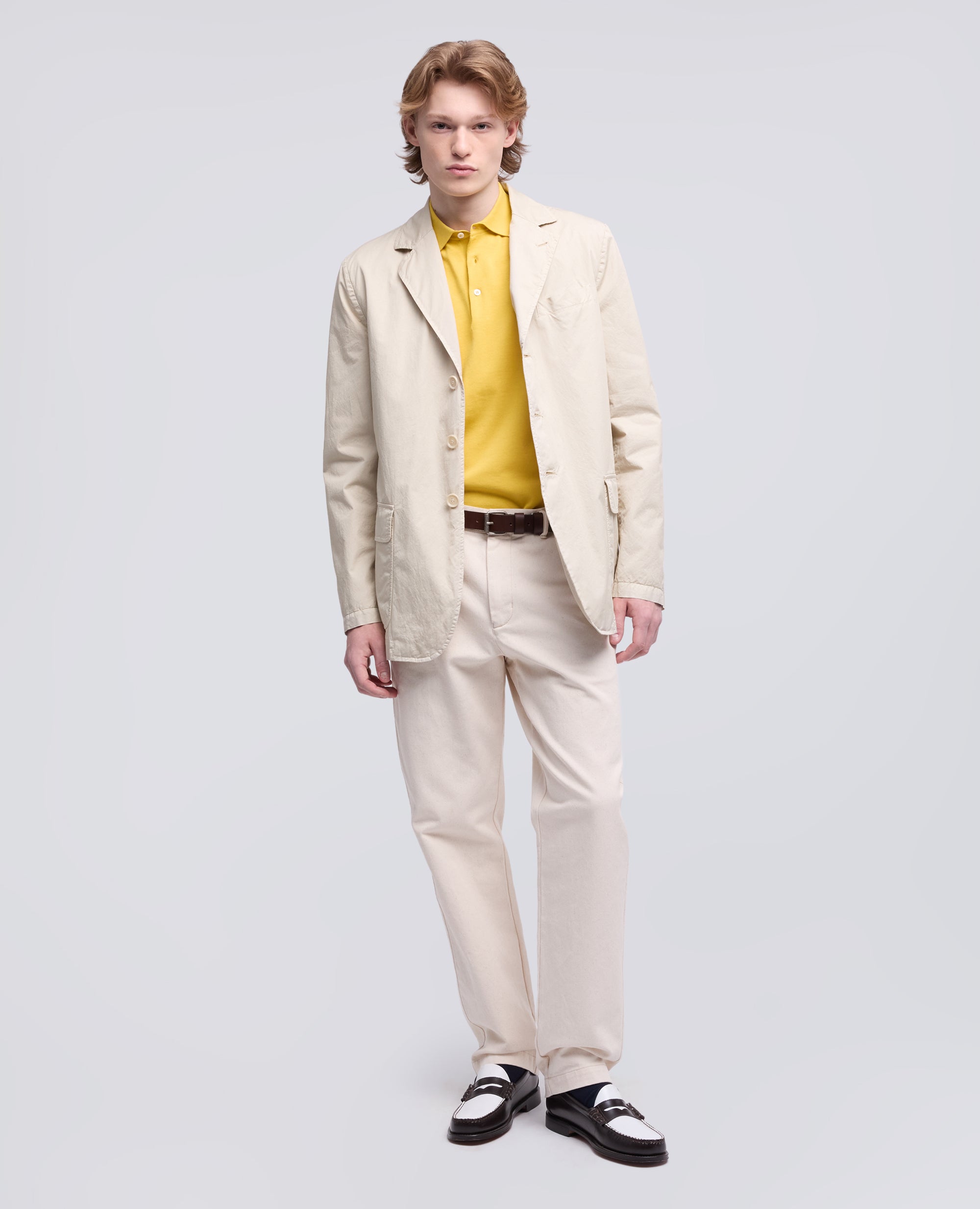 BLAZER IN MICRO TWILL DI COTONE TINTO CAPO-SASSO-STONE-PIEDRA-STEIN-PIERRE