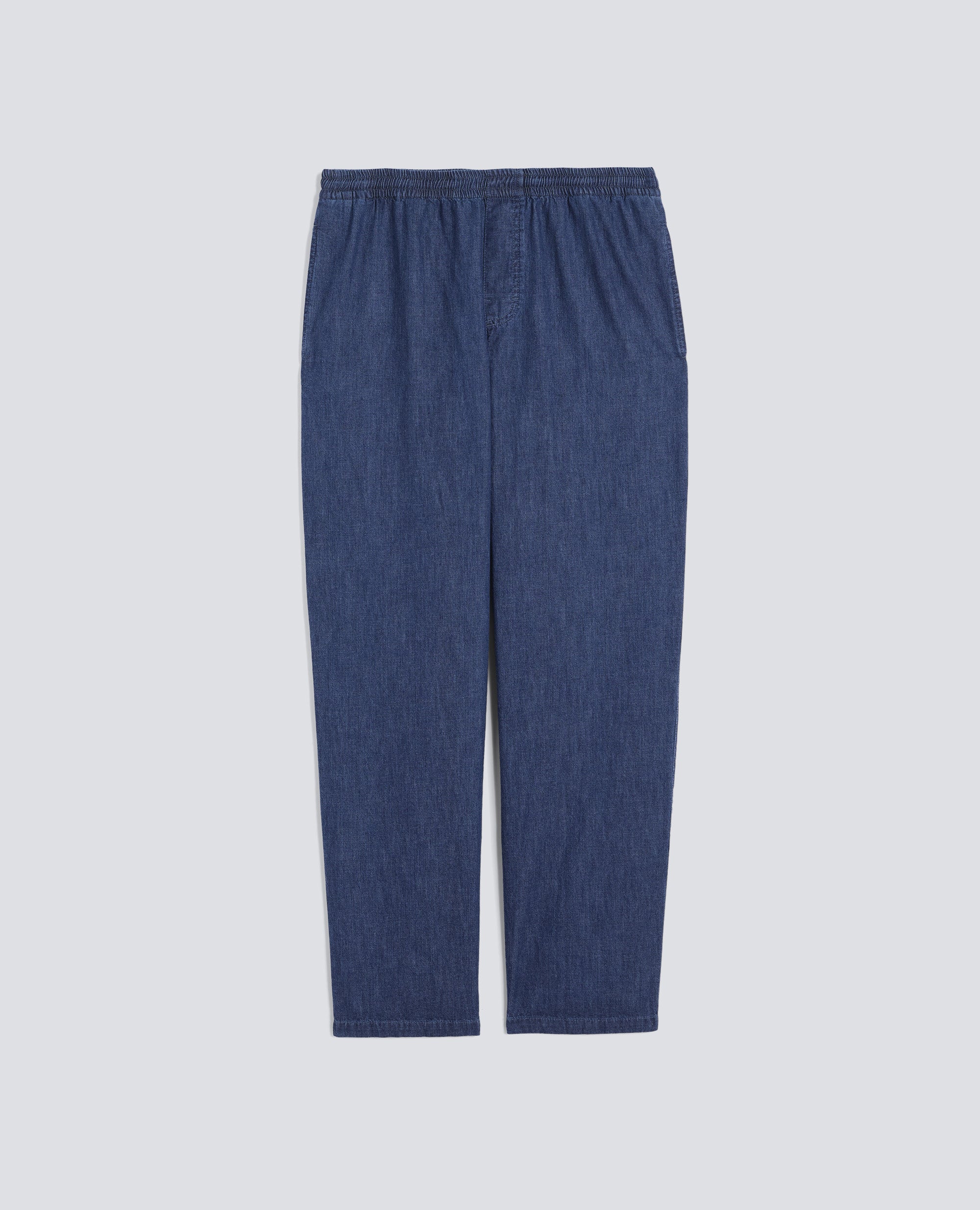 PANTALONE IN SEERSUCKER DI COTONE E LINO-DENIM-DENIM-DENIM-DENIM-DENIM