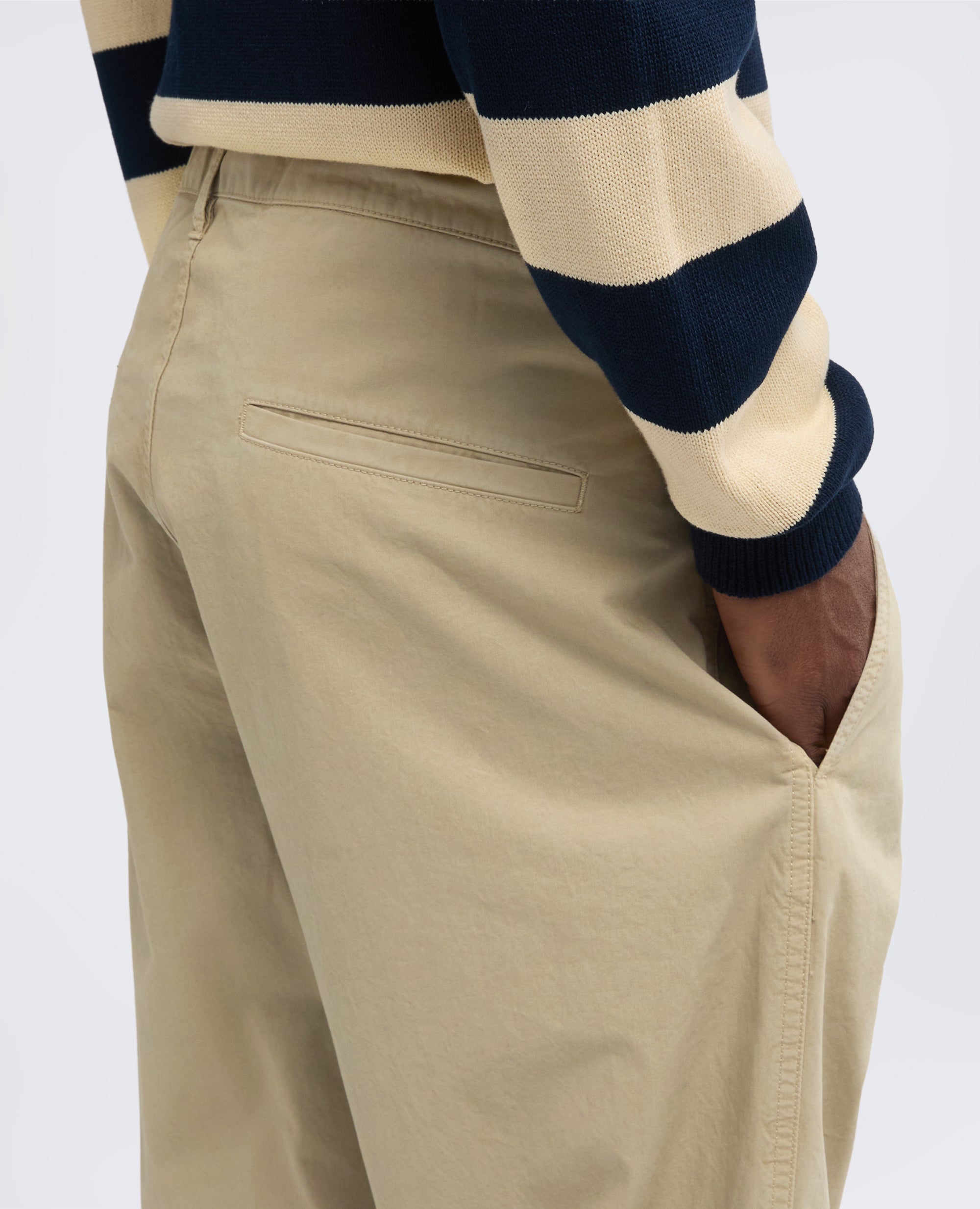 PANTALONE CHINO IN GABARDINA DI COTONE-BEIGE-BEIGE-BEIS-BEIGE-BEIGE