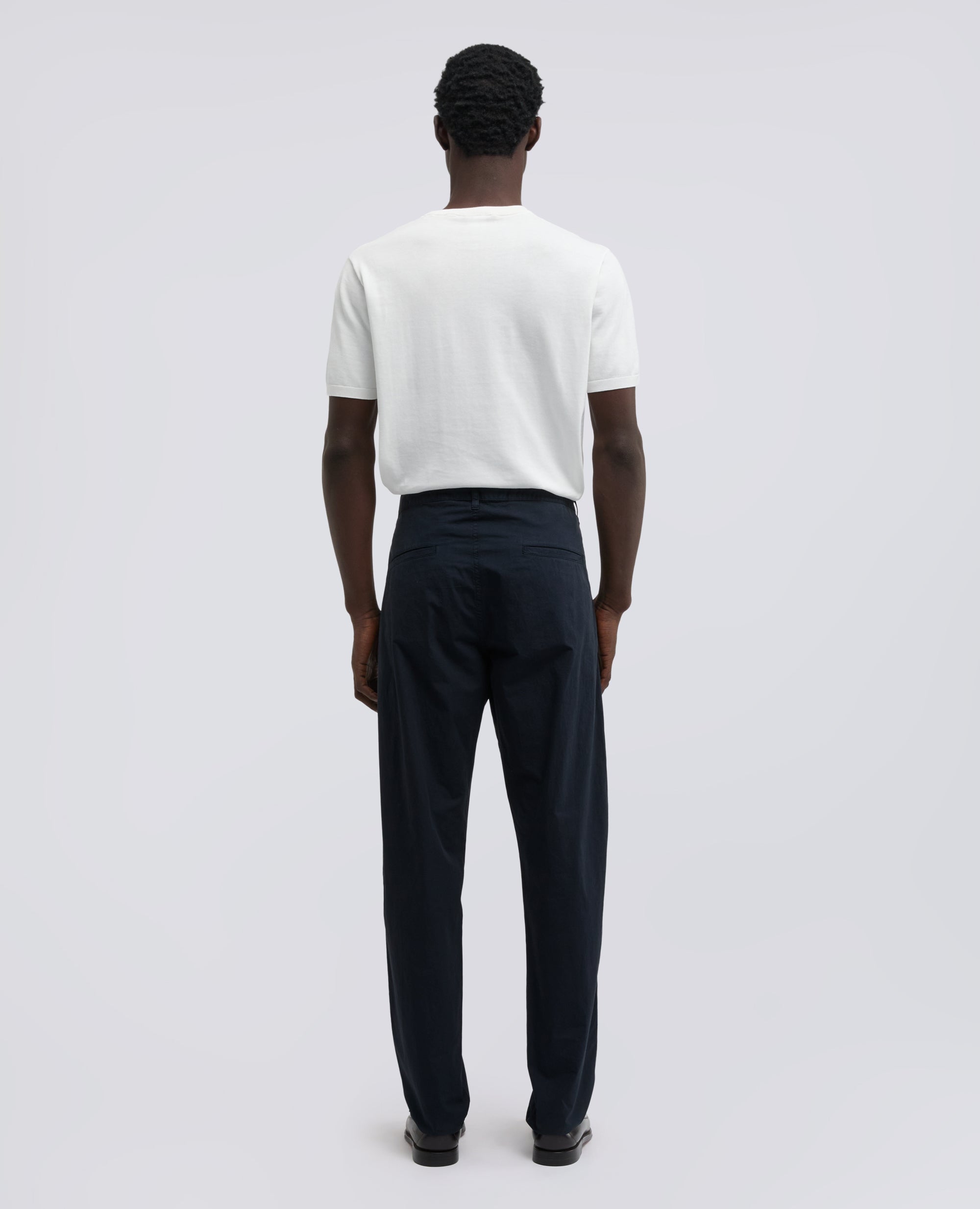 PANTALONE CHINO IN GABARDINA DI COTONE-NAVY-NAVY-AZUL MARINO-NAVY-NAVY