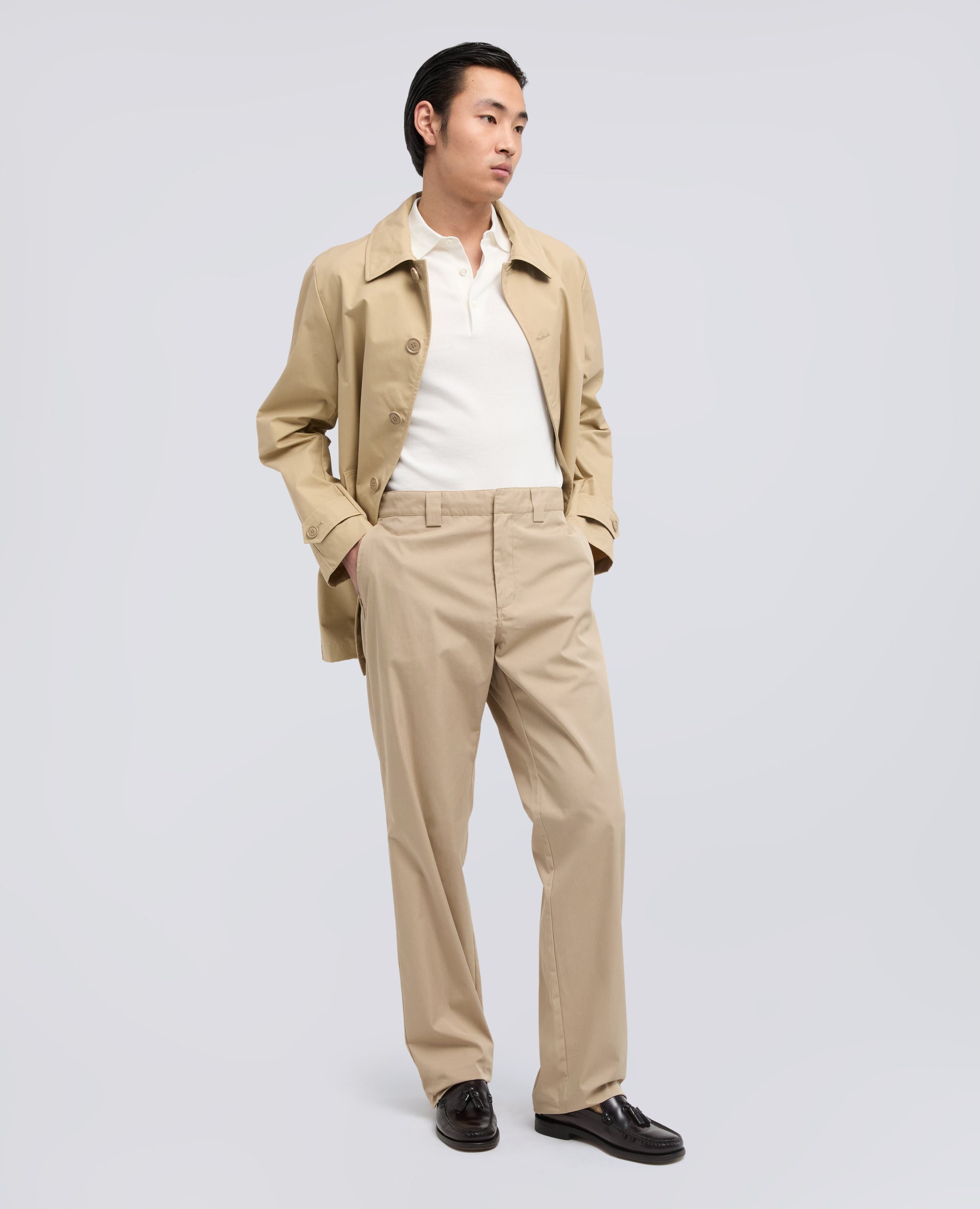 PANTALONE IN TWILL DI COTONE NYLON TINTO PEZZA-COLONIALE-COLONIAL BEIGE-COLONIAL-KOLONIALBEIGE-COLONIAL