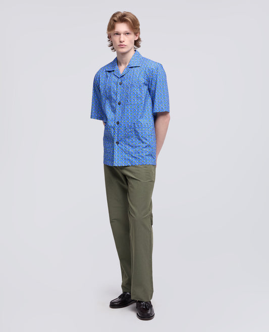 PANTALONE IN COTONE - LINO FIAMMATO-VERDE-GREEN-VERDE-GRUN-VERT