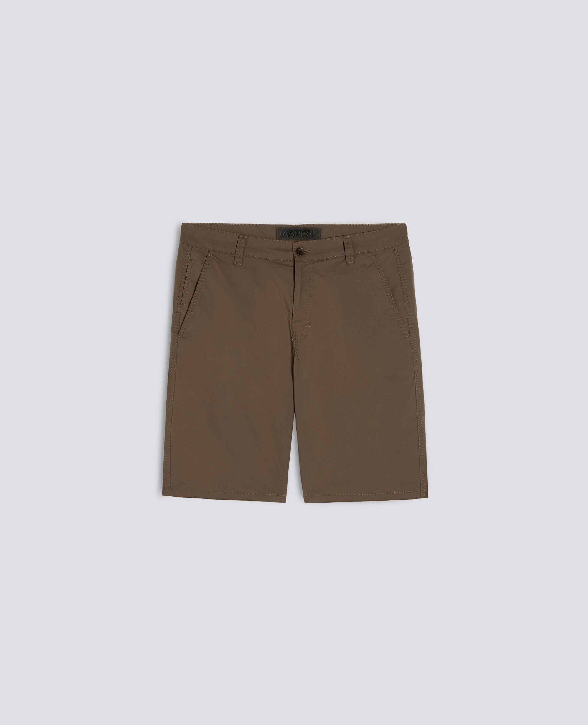 BERMUDA CHINO IN POPELINE DI COTONE E NYLON-MILITARE-MILITARY-MILITAR-MILITAR-MILITAIRE