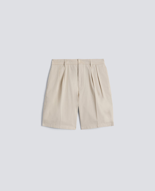 BERMUDA DOPPIA PINCE IN MICRO TWILL DI COTONE-GESSO-CHALK-GESSO-GESSO-GESSO