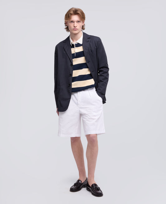 BERMUDA IN TELA DI COTONE TINTO CAPO-BIANCO-WHITE-BLANCO-WEISS-BLANC