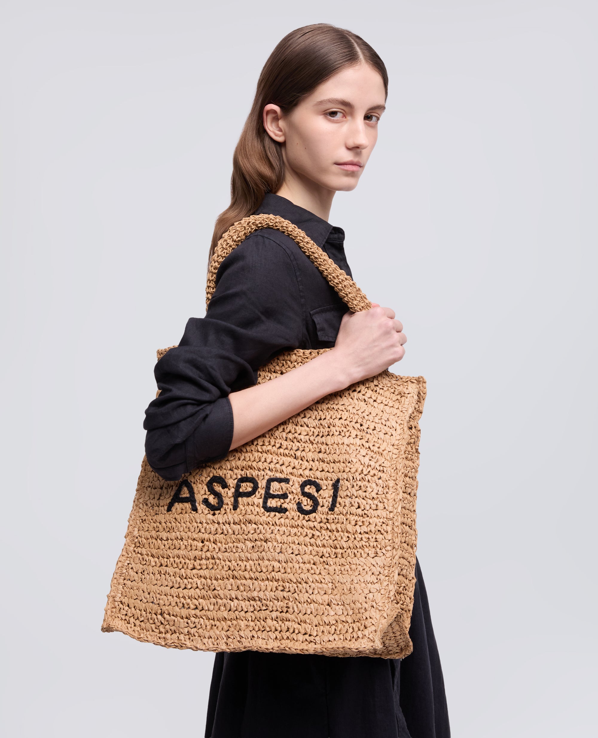 BORSA SHOPPING IN RAFFIA-BEIGE-BEIGE-BEIS-BEIGE-BEIGE