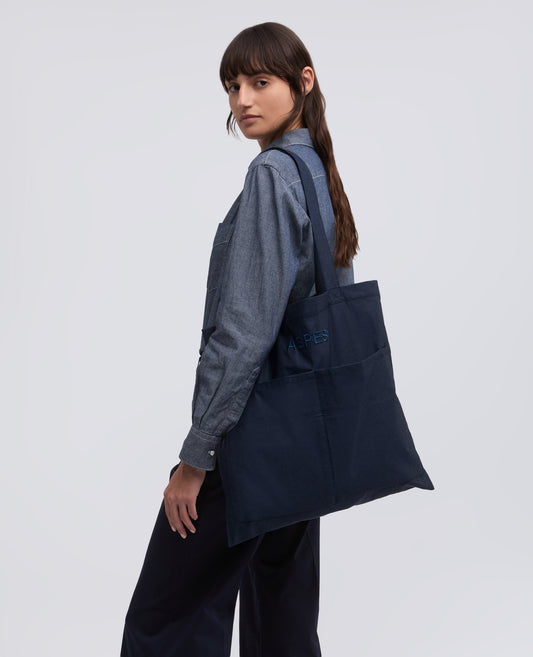 BORSA SHOPPING IN CHAMBRAY-BLU-BLUE-AZUL-BLAU-BLEU