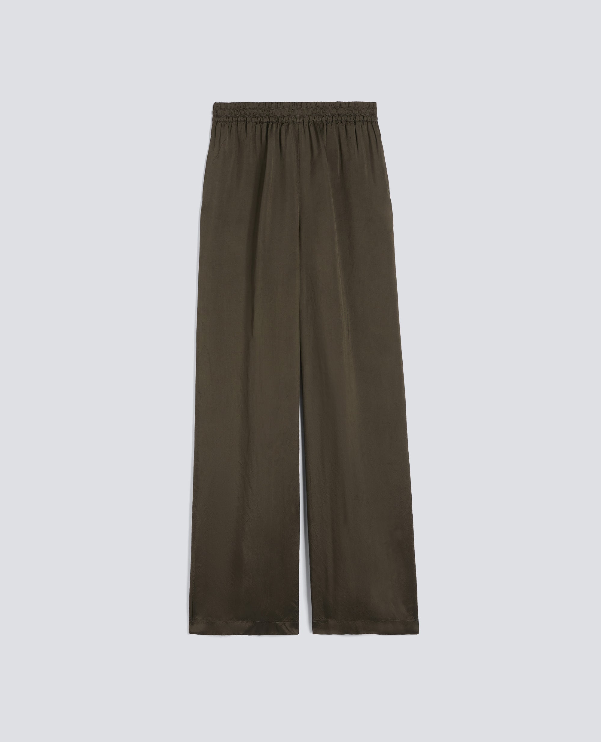 PANTALONE IN TWILL DI VISCOSA LAVATO-MILITARE-MILITARY-MILITAR-MILITAR-MILITAIRE