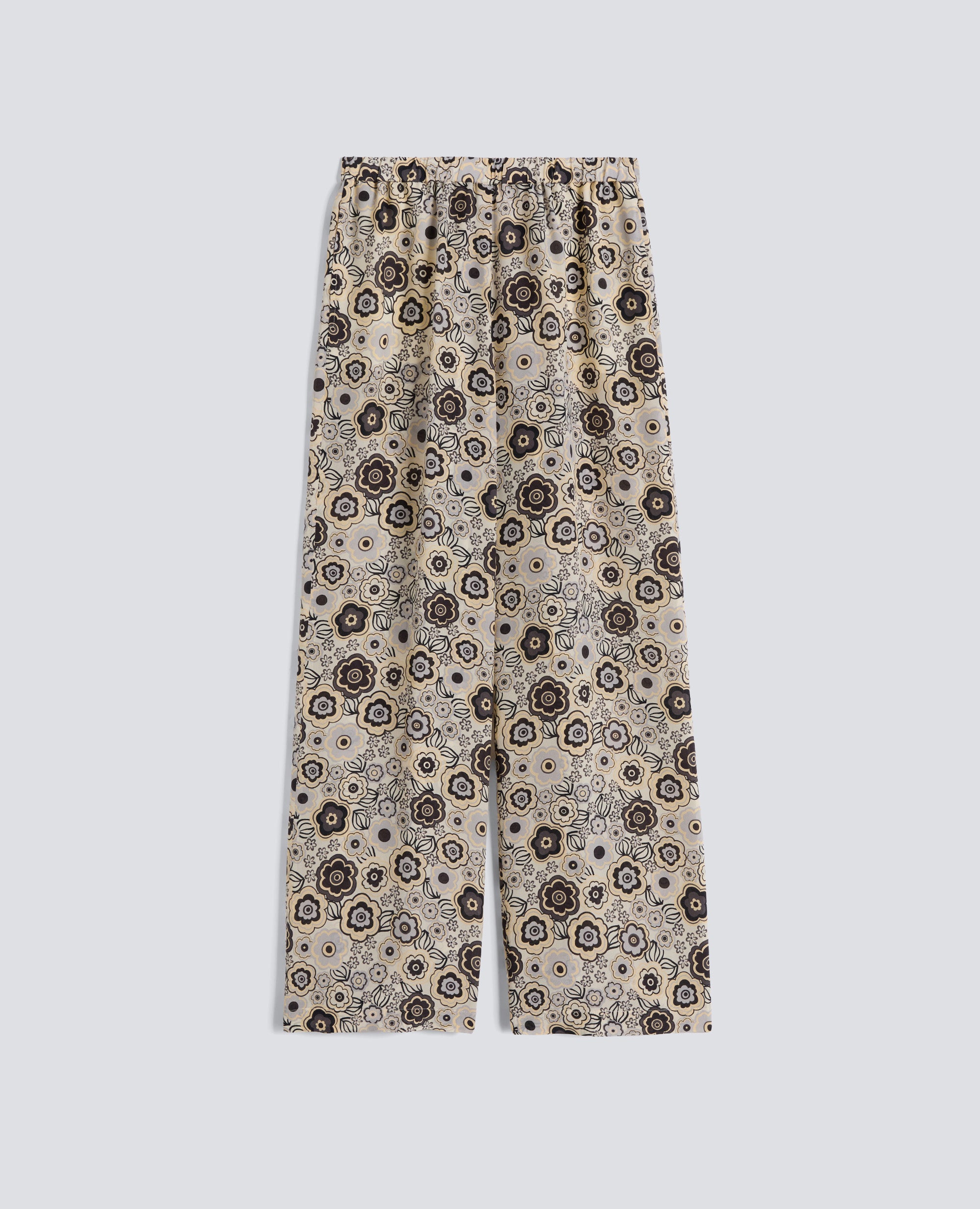 PANTALONE IN CREPE DE CHINE DI SETA-NATURALE-NATURAL-NATURAL-NATURLICH-NATUREL