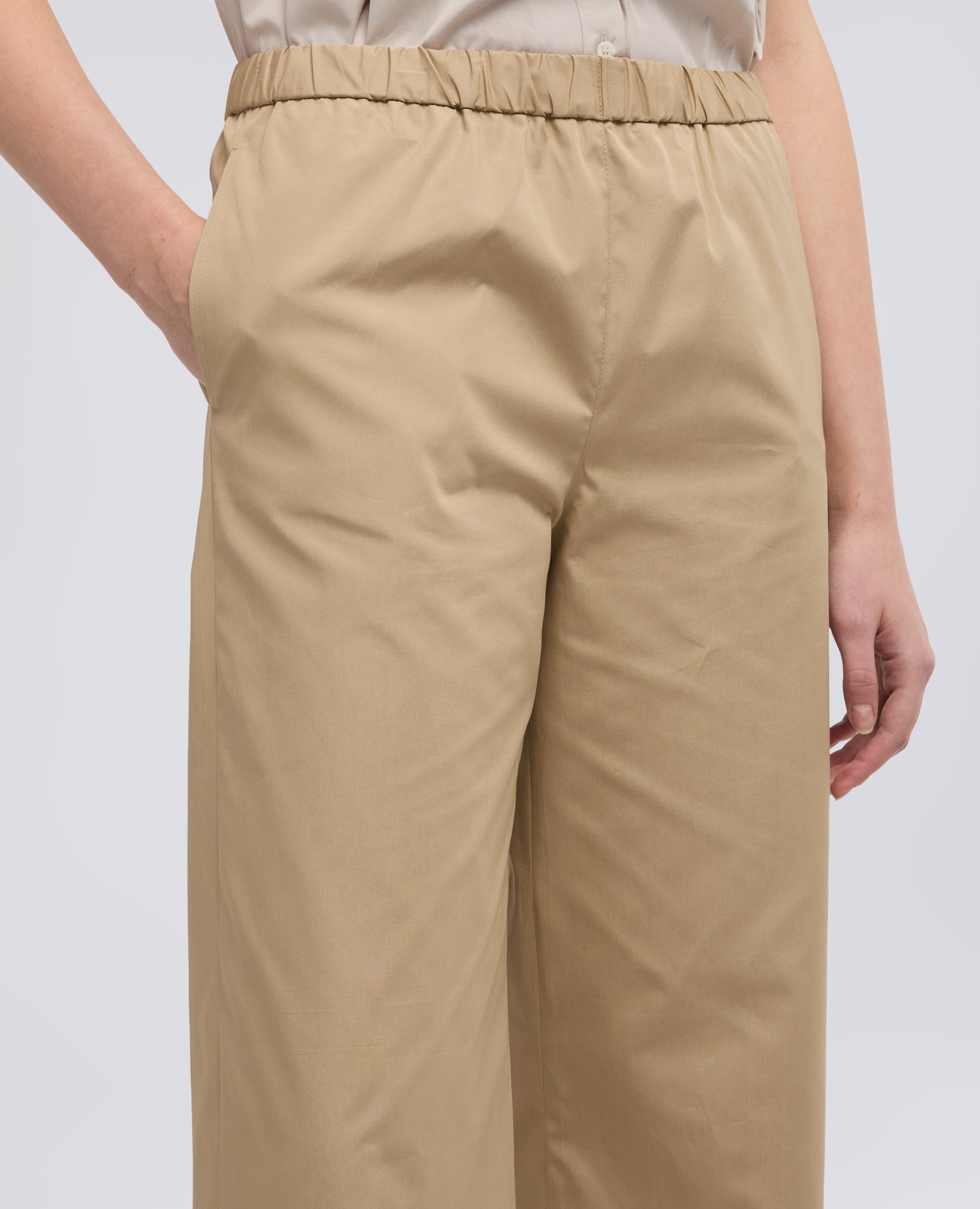 PANTALONE IN POPELINE DI COTONE-COLONIALE-COLONIAL BEIGE-COLONIAL-KOLONIALBEIGE-COLONIAL