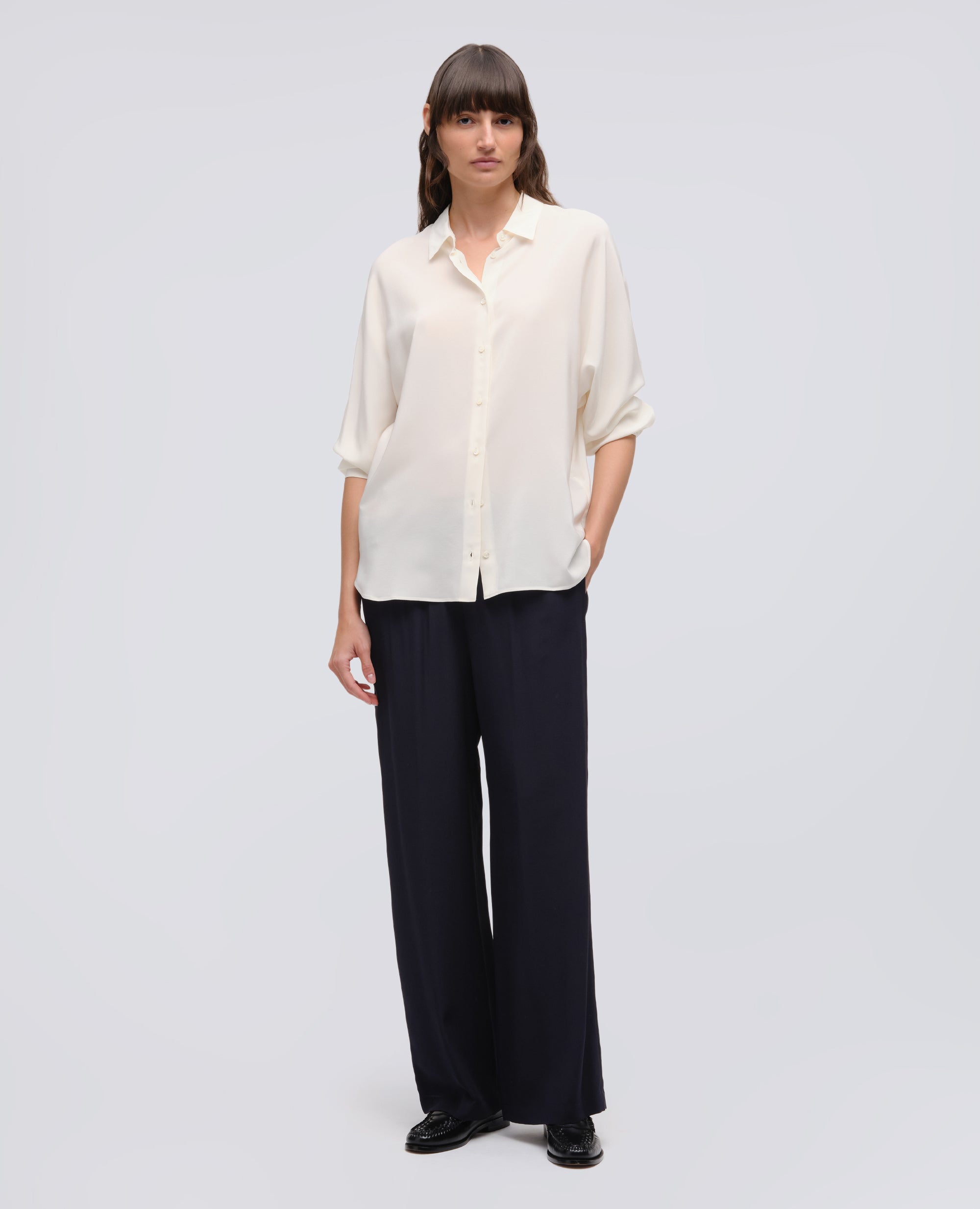 PANTALONE IN CREPE DE CHINE SETA-NAVY-NAVY-AZUL MARINO-NAVY-NAVY