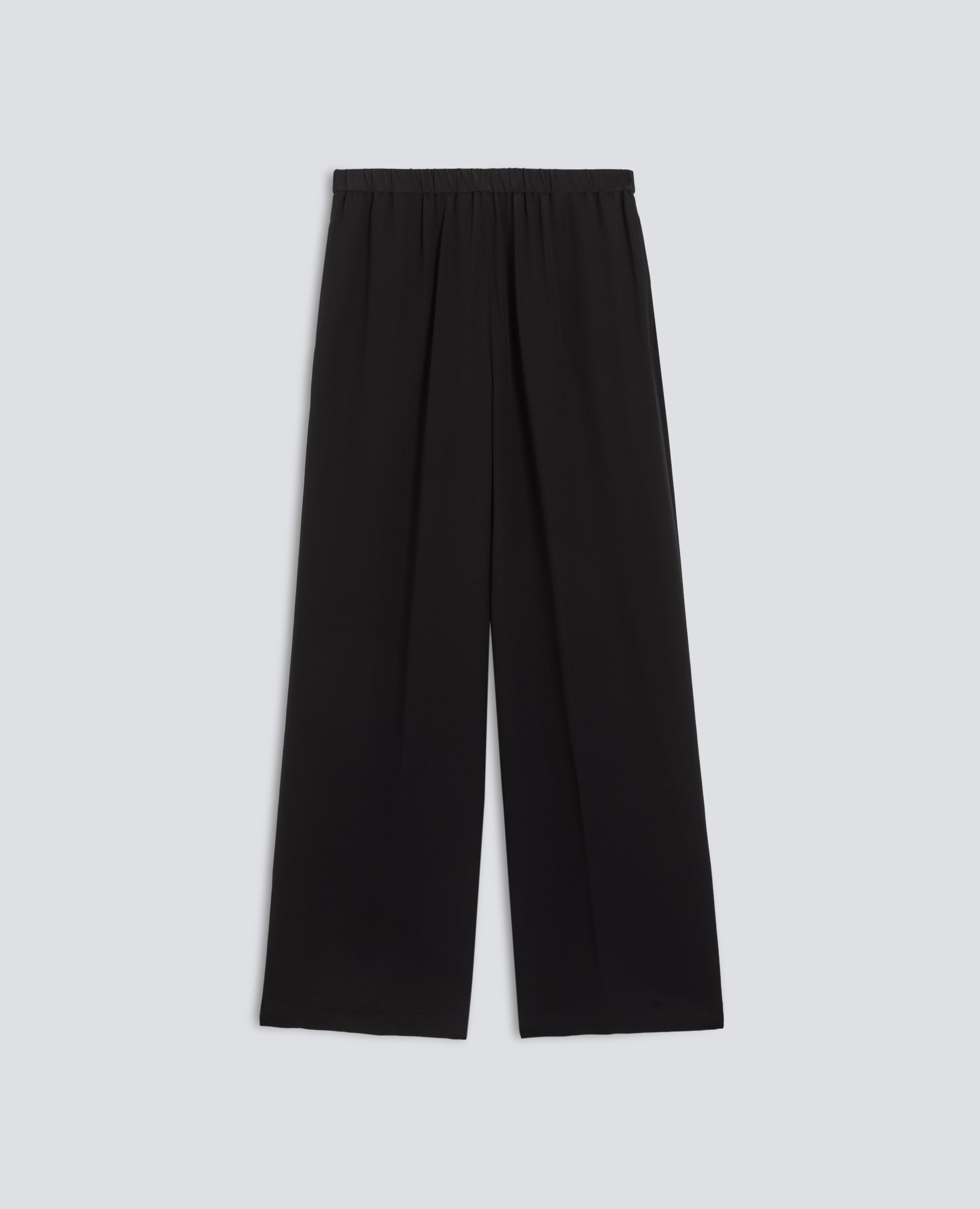 PANTALONE IN CREPE DE CHINE SETA-NERO-BLACK-NEGRO-SCHWARZ-NOIR
