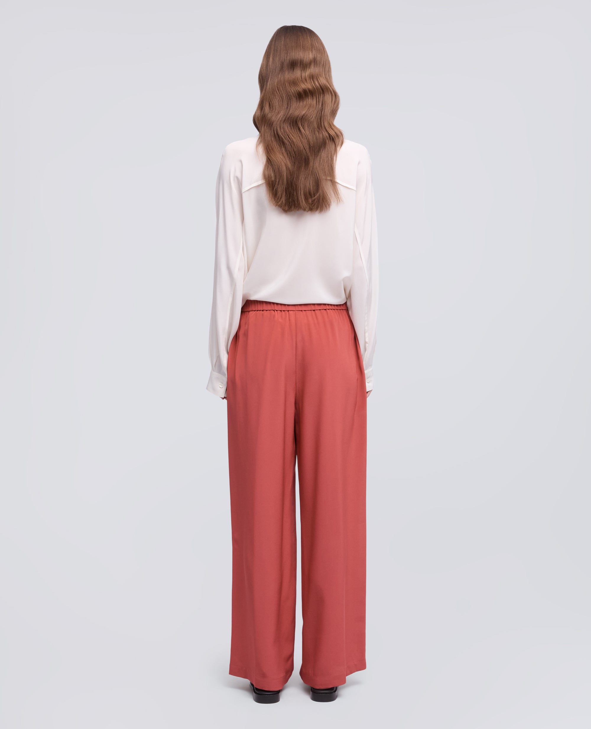 PANTALONE IN CREPE DE CHINE SETA-ARAGOSTA-LOBSTER-ARAGOSTA-ARAGOSTA-ARAGOSTA