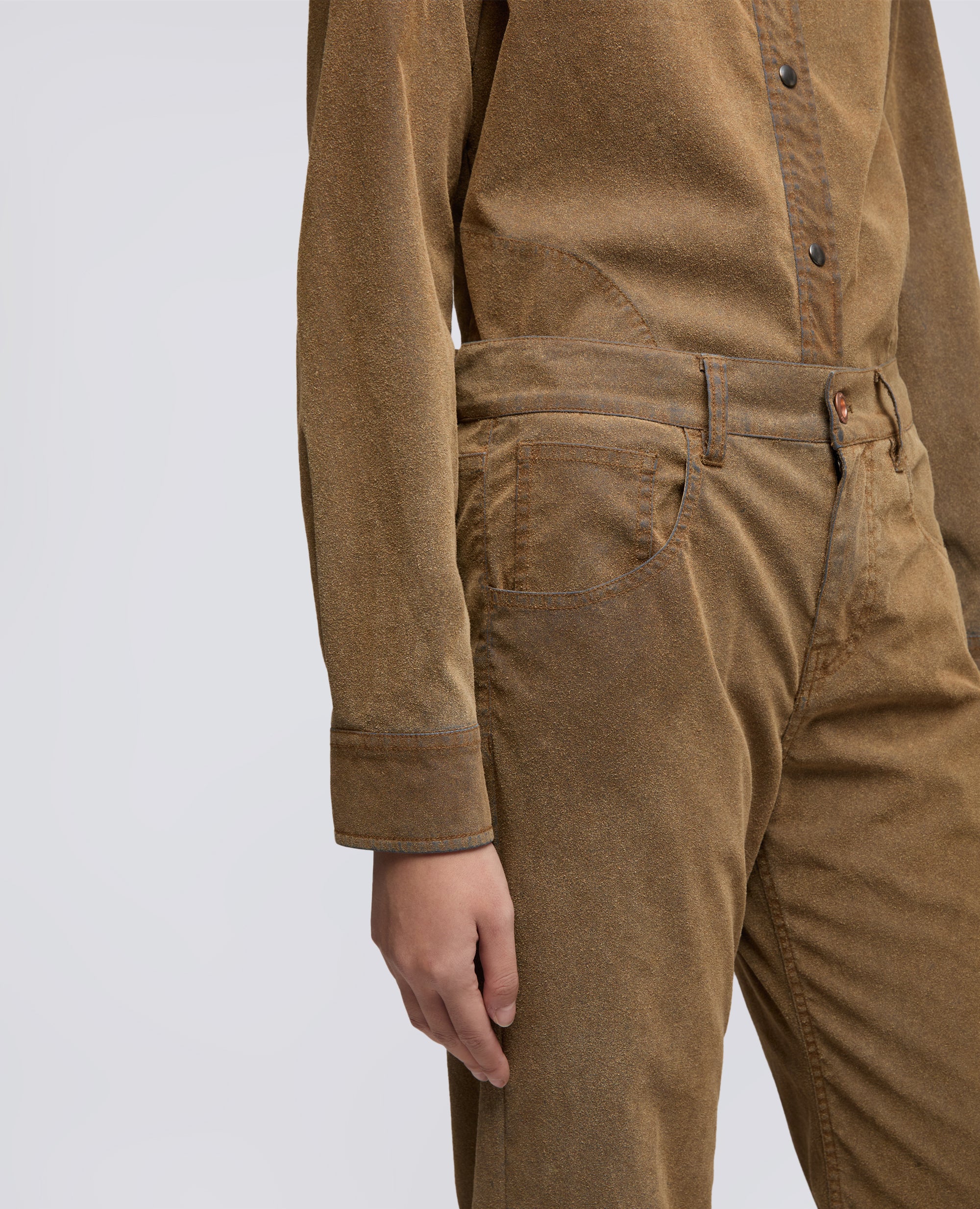 PANTALONE IN CHAMBRAY FLOCCATO PELLE-CHAMBRAY FLOCCATO-CHAMBRAY FLOCCATO-CHAMBRAY FLOCCATO-CHAMBRAY FLOCCATO-CHAMBRAY FLOCCATO