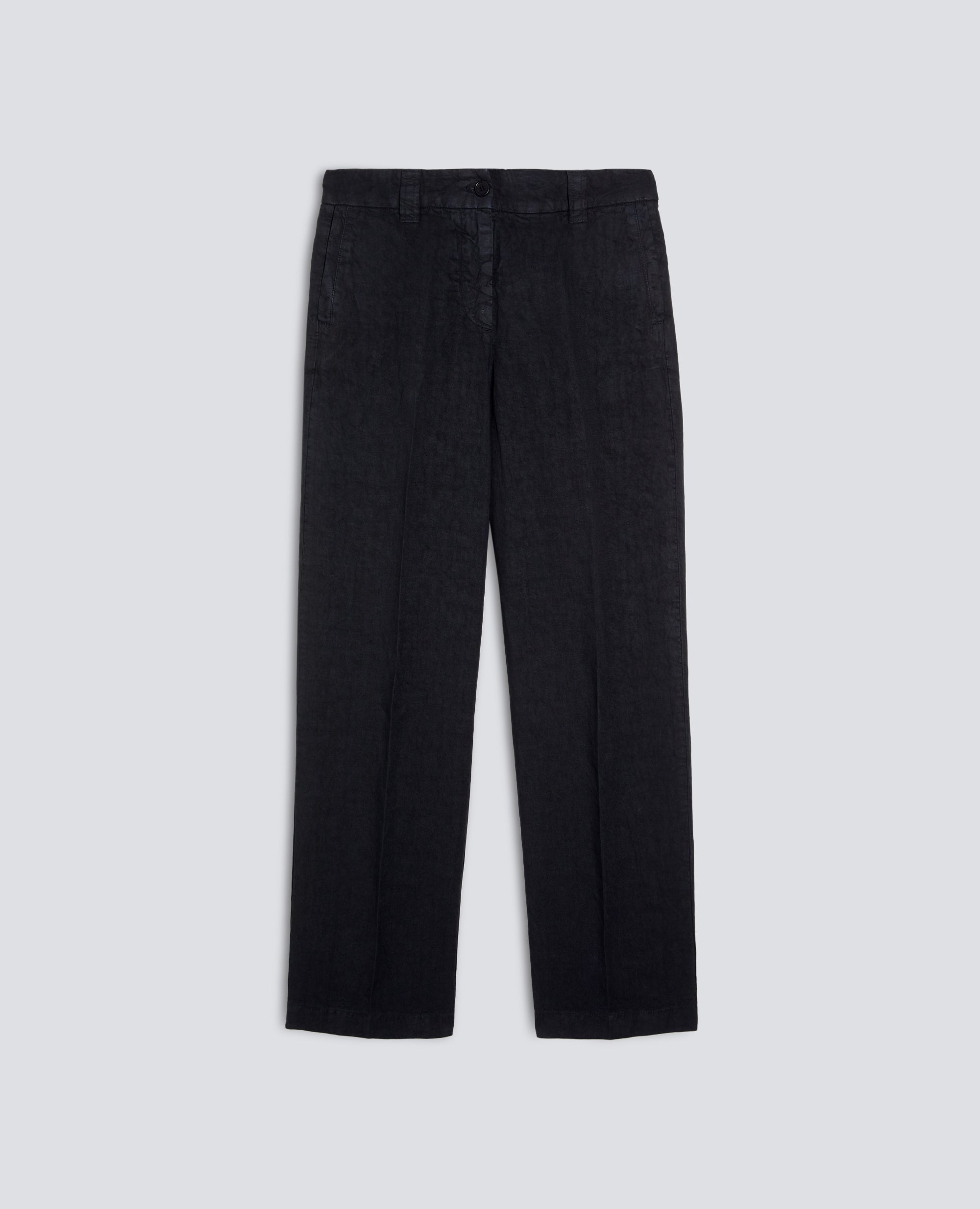 PANTALONE IN LINO FIAMMATO COMPATTO TINTO CAPO-NAVY-NAVY-AZUL MARINO-NAVY-NAVY