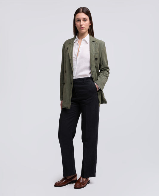 PANTALONE IN LINO FIAMMATO COMPATTO TINTO CAPO-NAVY-NAVY-AZUL MARINO-NAVY-NAVY