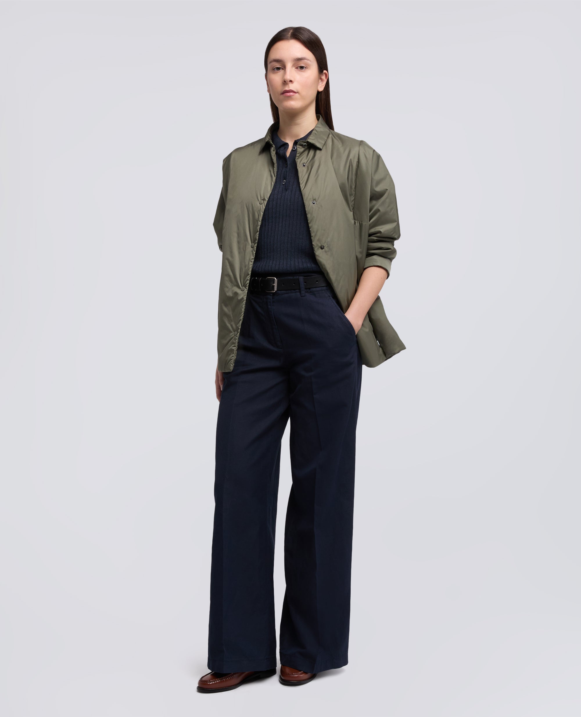 PANTALONE IN GABARDINA COTONE LINO TINTO CAPO-NAVY-NAVY-AZUL MARINO-NAVY-NAVY