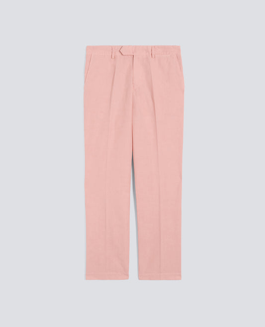 PANTALONE IN TELA FIAMMATA COTONE E LINO TINTO CAPO-ROSA-PINK-ROSA-ROSA-ROSE