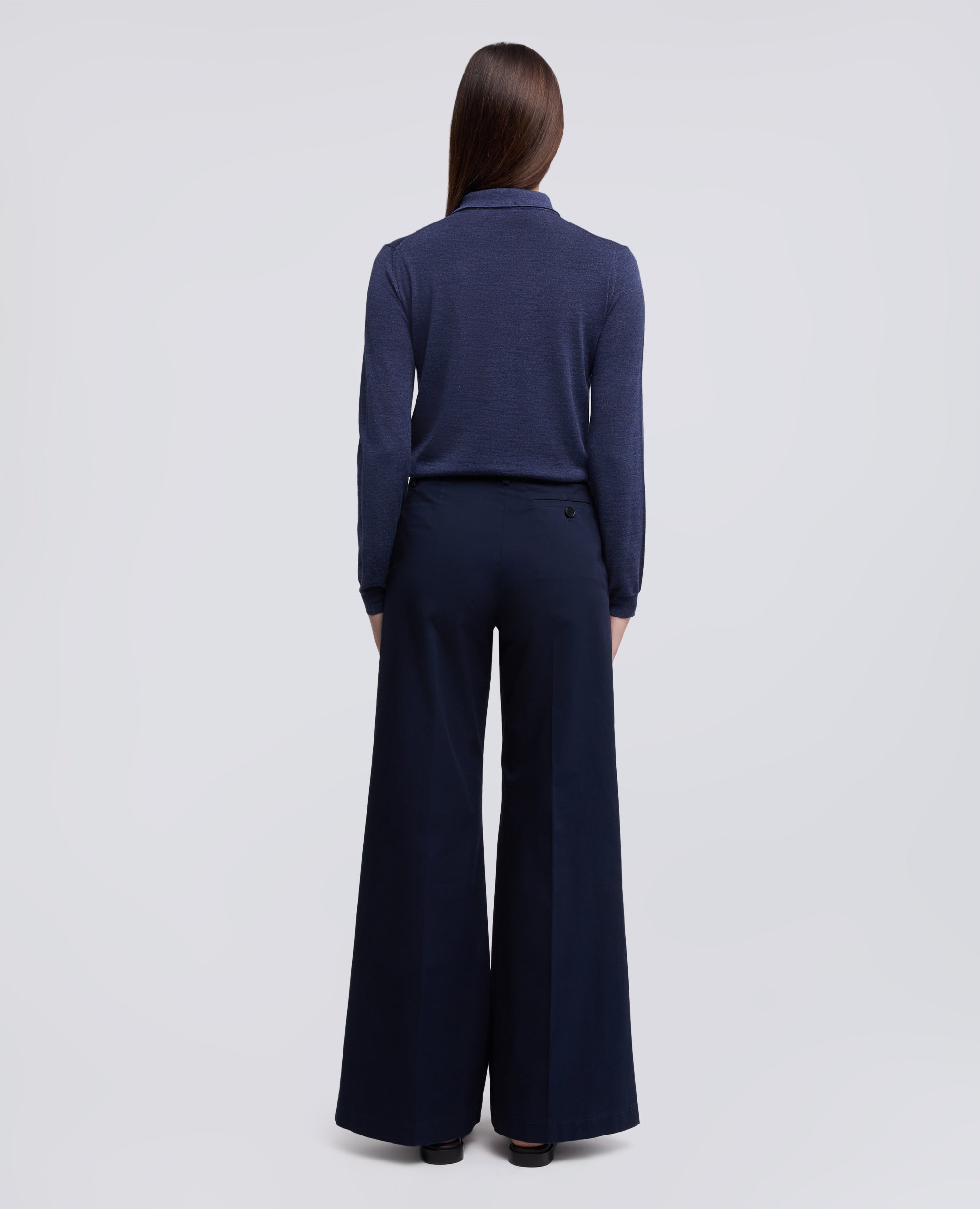 PANTALONE IN TWILL DI COTONE STRETCH-NAVY-NAVY-AZUL MARINO-NAVY-NAVY