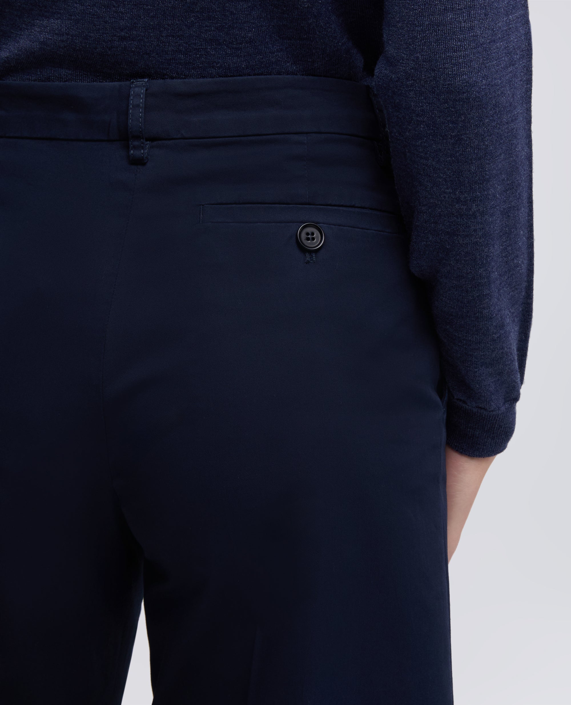 PANTALONE IN TWILL DI COTONE STRETCH-NAVY-NAVY-AZUL MARINO-NAVY-NAVY