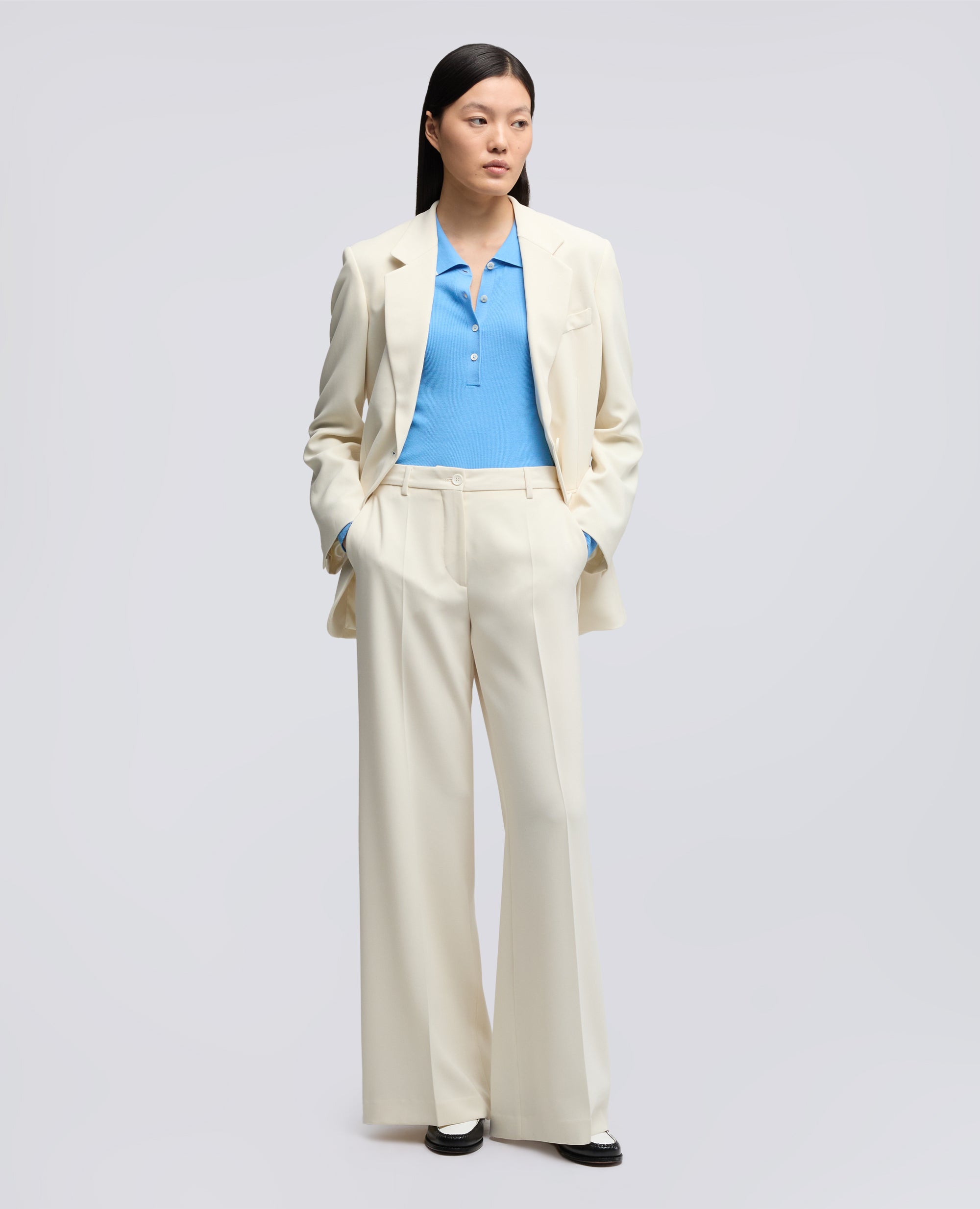 PANTALONE IN CADY CREPE IN TRIACETATO POLIESTERE-NATURALE-NATURAL-NATURAL-NATURLICH-NATUREL