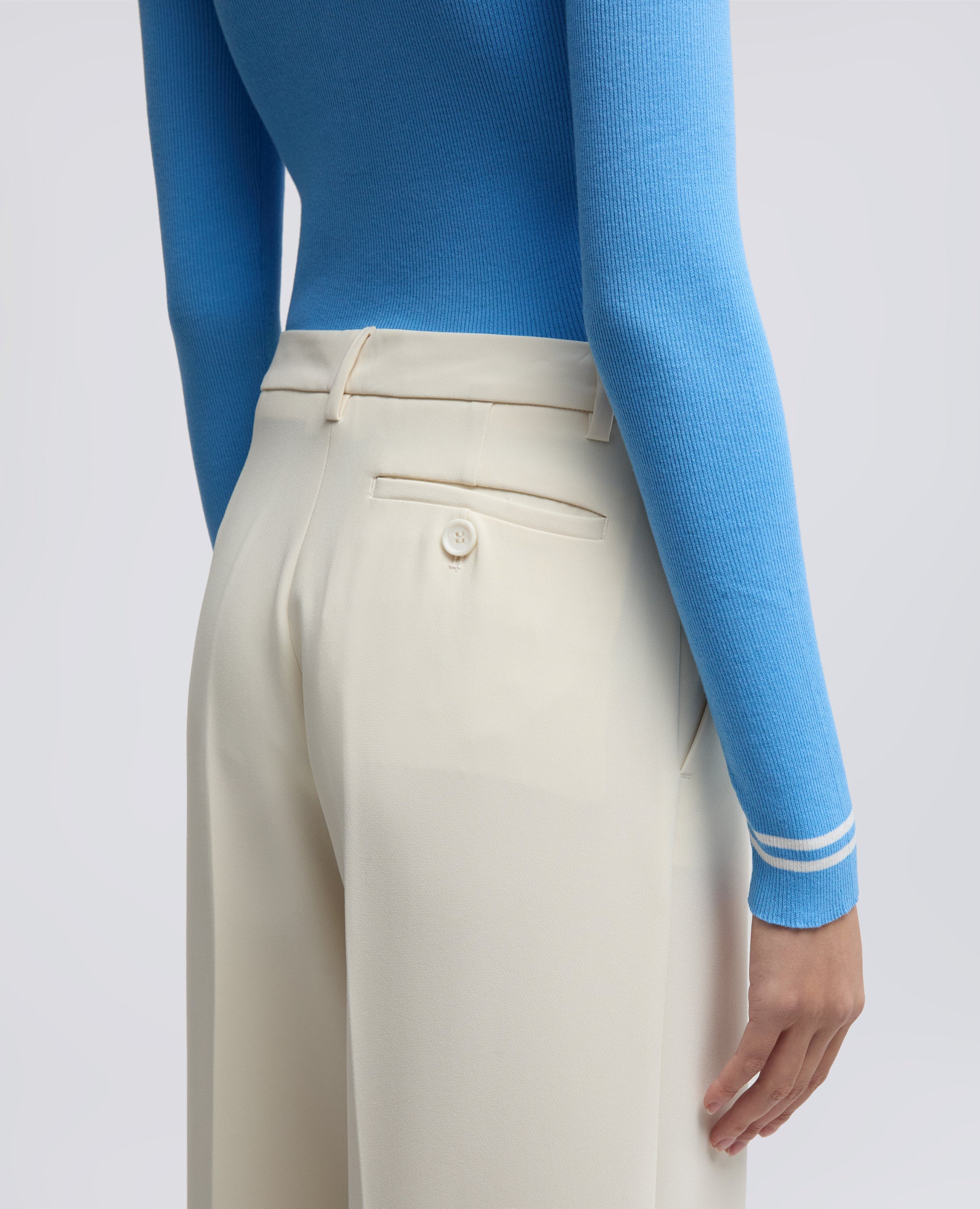 PANTALONE IN CADY CREPE IN TRIACETATO POLIESTERE-NATURALE-NATURAL-NATURAL-NATURLICH-NATUREL