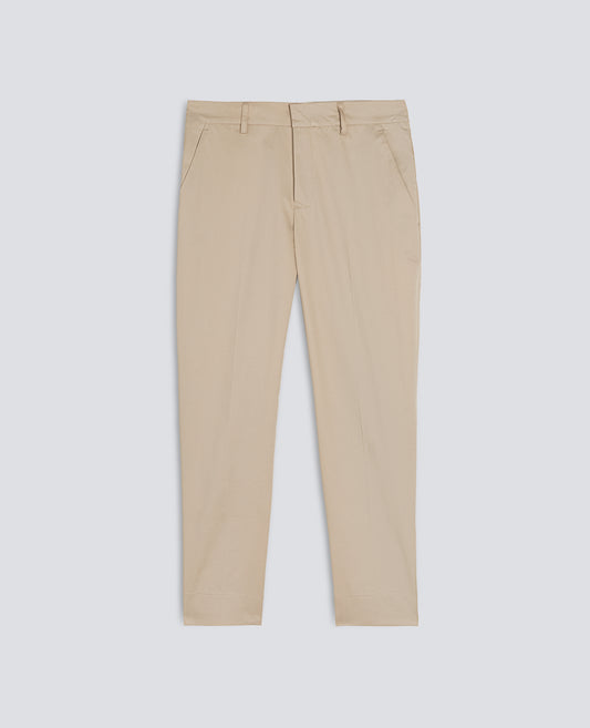 PANTALONE CAPRI IN TWILL DI COTONE STRETCH-COLONIALE-COLONIAL BEIGE-COLONIAL-KOLONIALBEIGE-COLONIAL