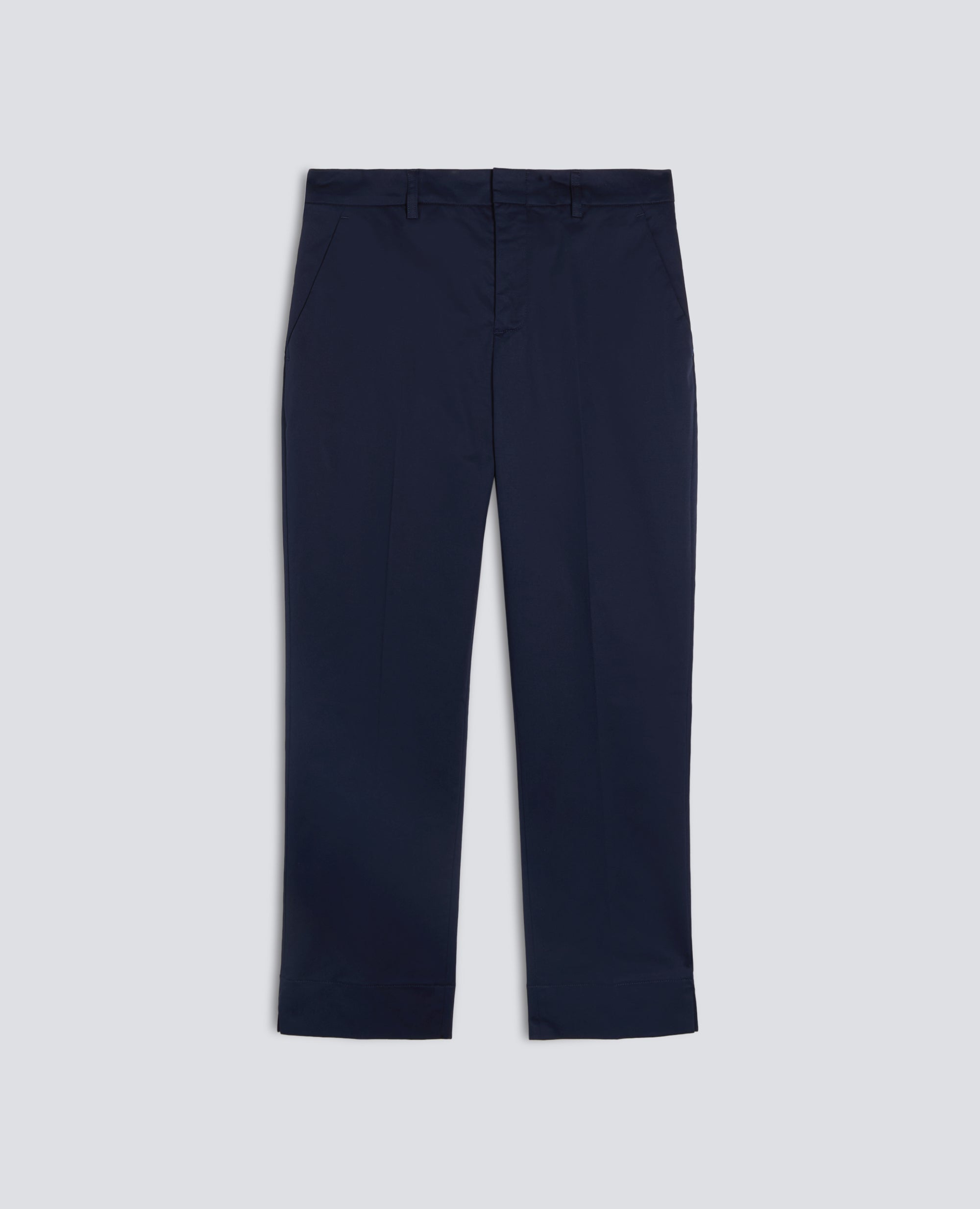 PANTALONE CAPRI IN TWILL DI COTONE STRETCH-NAVY-NAVY-AZUL MARINO-NAVY-NAVY