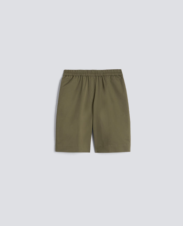 BERMUDA IN TWILL DI COTONE STRETCH-MILITARE-MILITARY-MILITAR-MILITAR-MILITAIRE