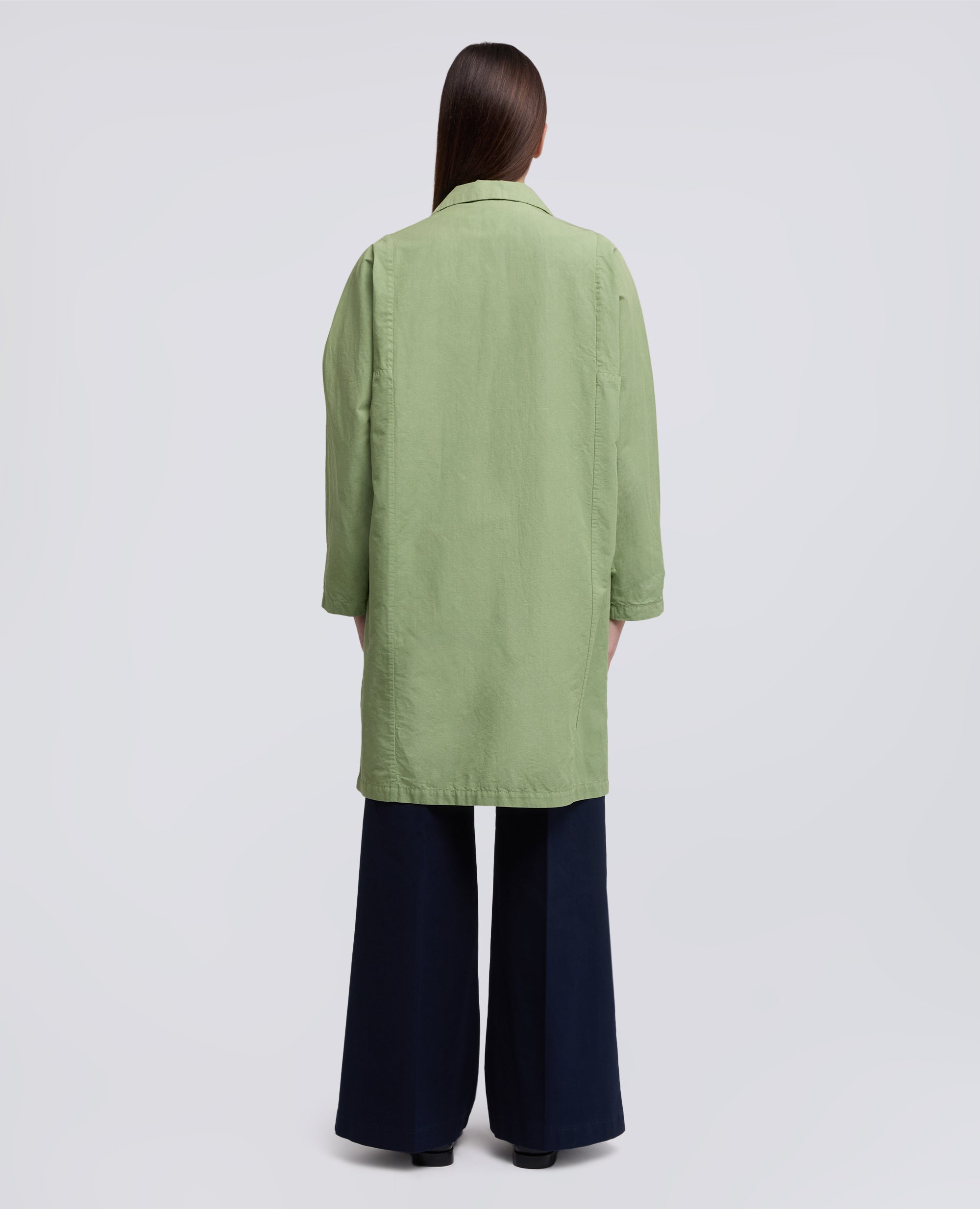 SOPARABITO IN TELA FIAMMATA COTONE E LINO TINTO CAPO-SALVIA-SAGE GREEN-ARENA-SALBEIGRUN-SAUGE