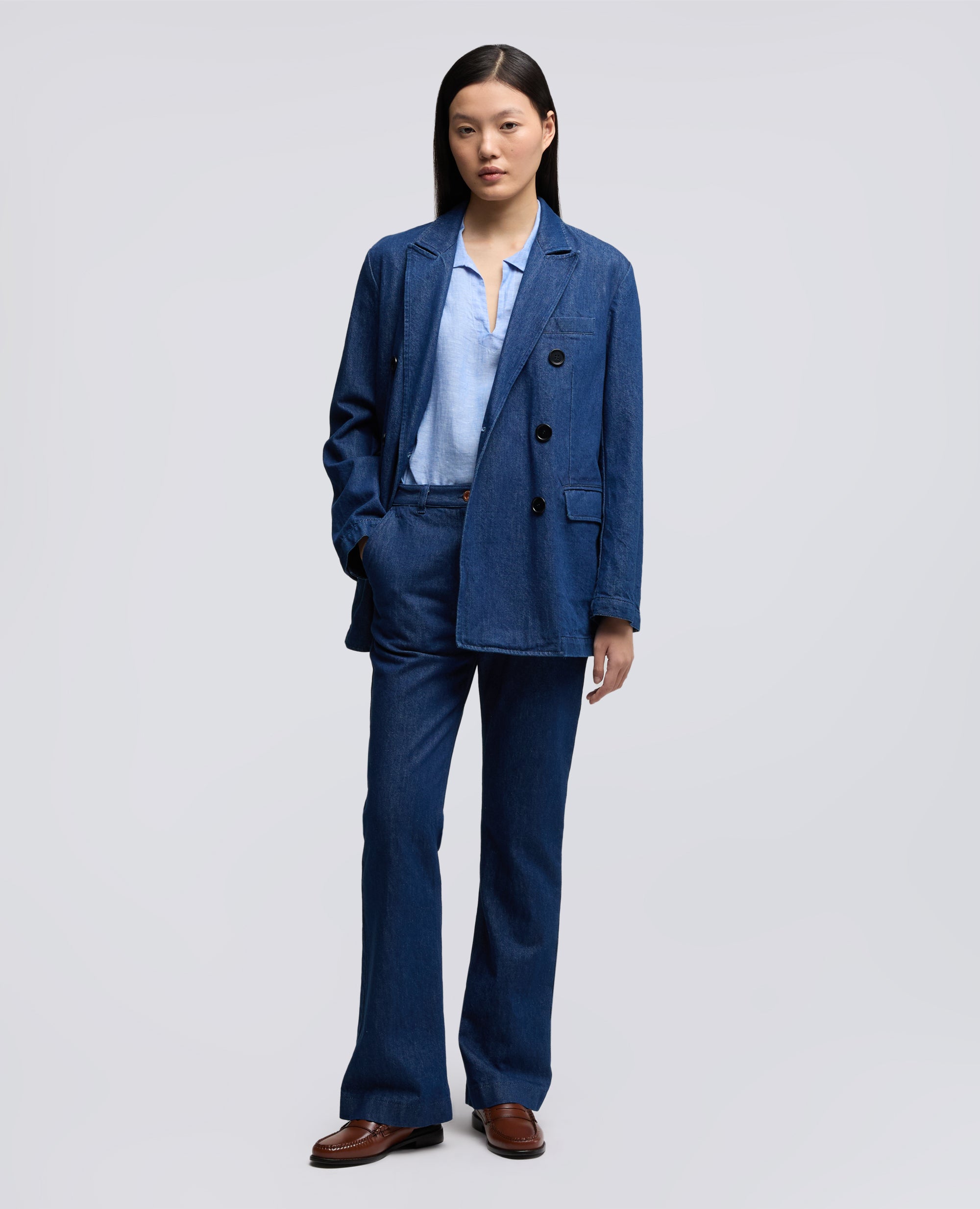 BLAZER IN DENIM  TWILL DI COTONE E LYOCELL-DENIM-DENIM-DENIM-DENIM-DENIM