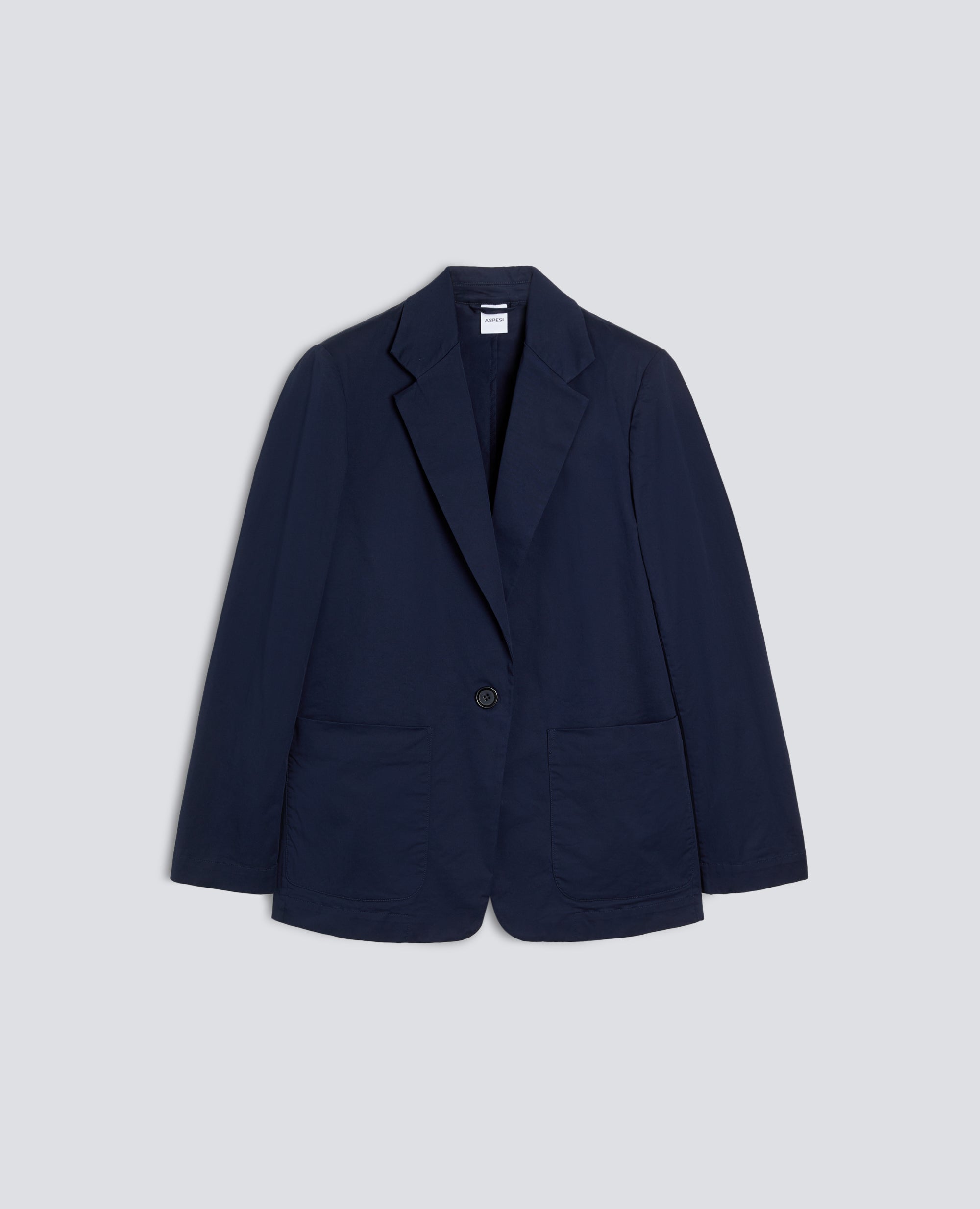 GIACCA MONOPETTO DECOSTRUITA IN TWILL DI COTONE-NAVY-NAVY-AZUL MARINO-NAVY-NAVY