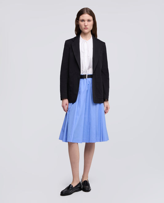 GIACCA MONOPETTO DECOSTRUITA IN TWILL DI COTONE-NERO-BLACK-NEGRO-SCHWARZ-NOIR