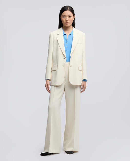 GIACCA MONOPETTO IN CADY CREPE IN TRIACETATO POLIESTERE-NATURALE-NATURAL-NATURAL-NATURLICH-NATUREL